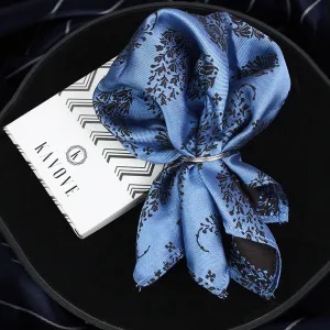 Kavove The Twining Paisley Blue Pocket Square