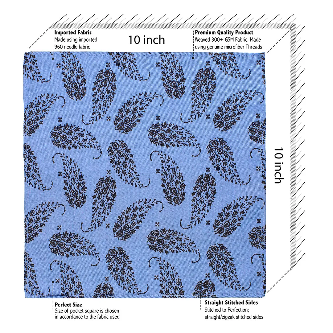 Kavove The Twining Paisley Blue Pocket Square