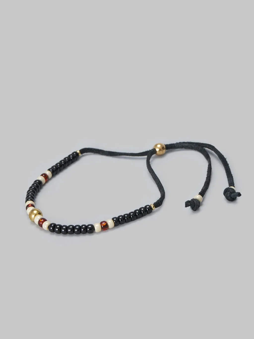 Kobashi Studio 5mm Traditional Beads Bracelet Black/Orange