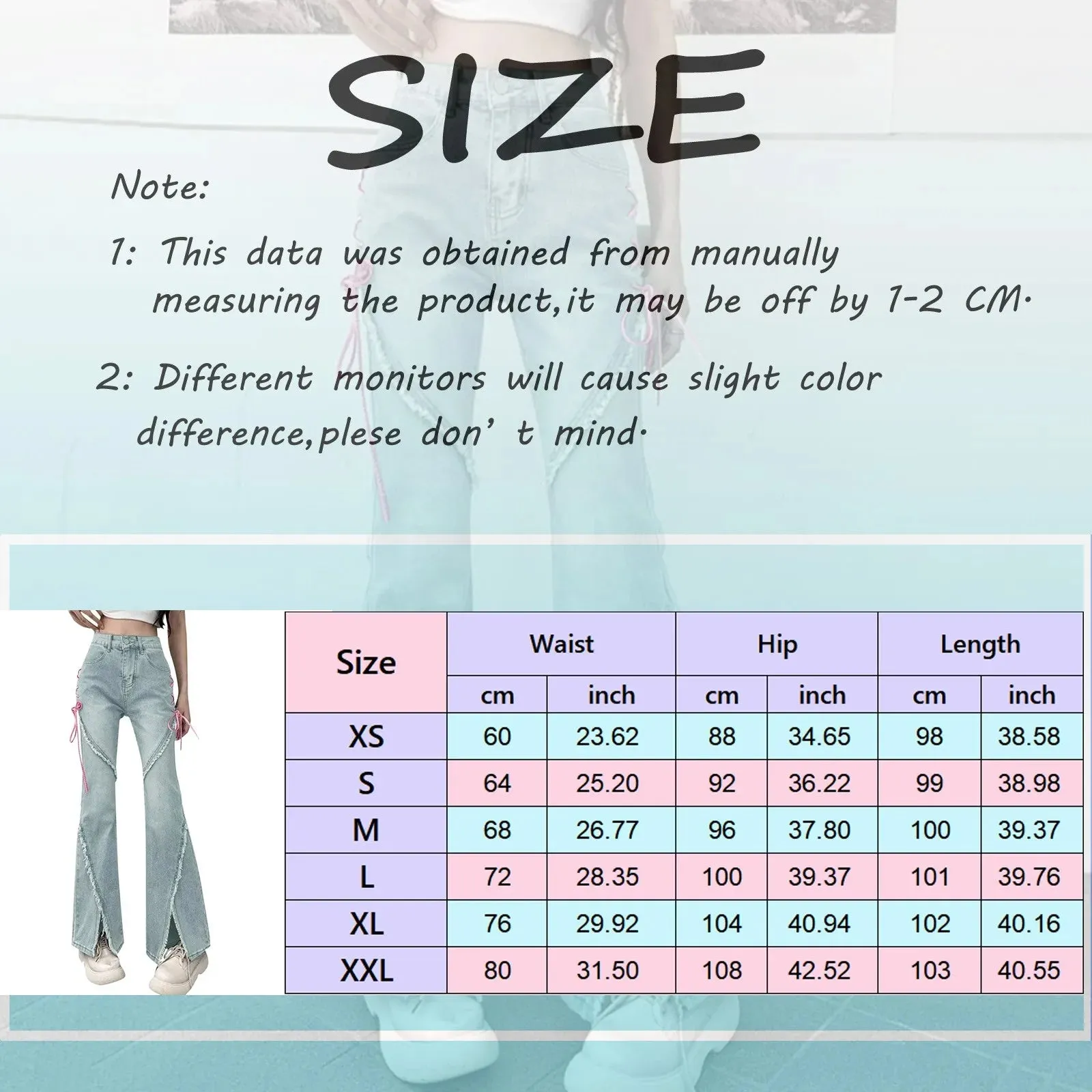 Korean Style Pink Drawstring Bandage Flare Slits Fashion Pants