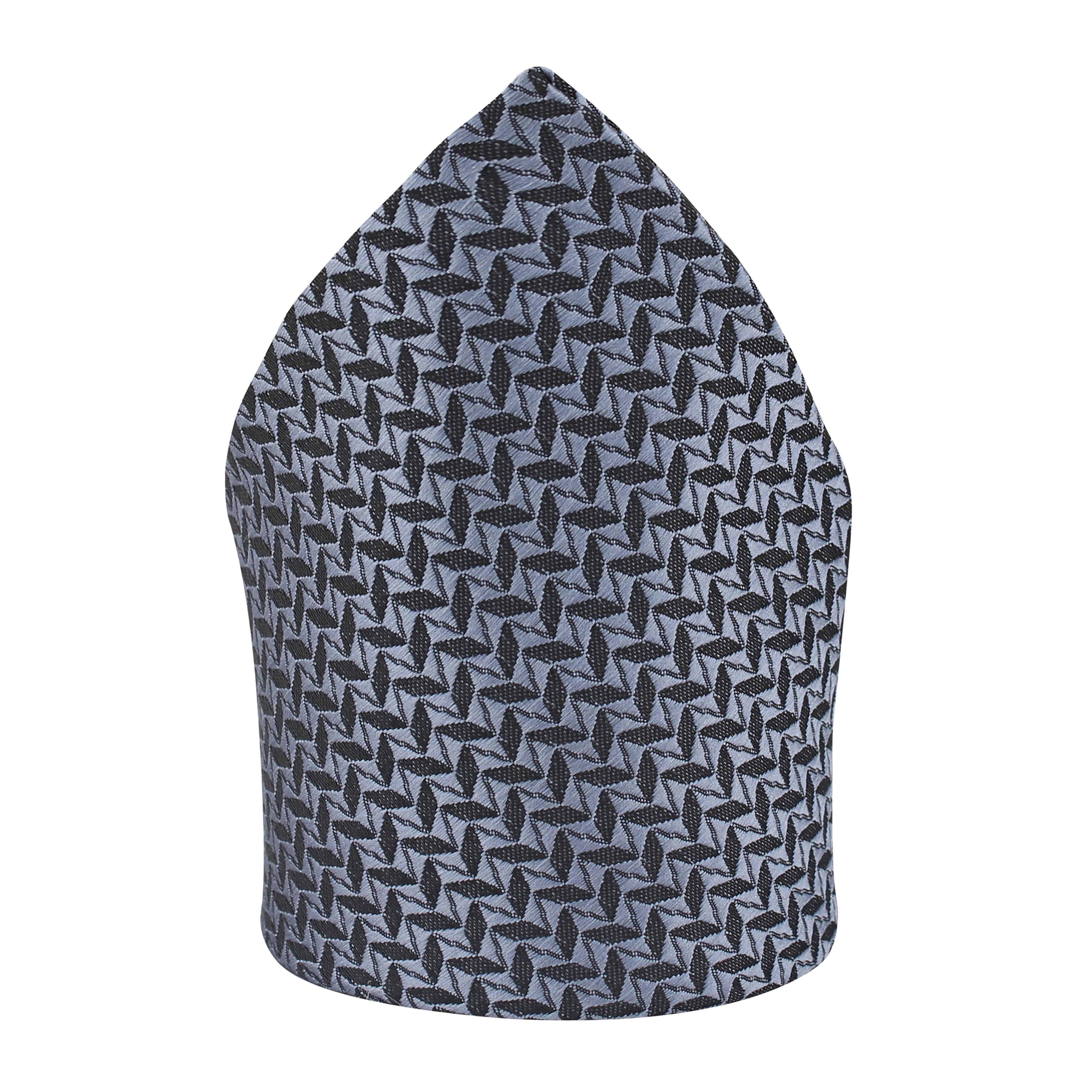 Kovove Black and Grey Abstract Pocket Square For Men