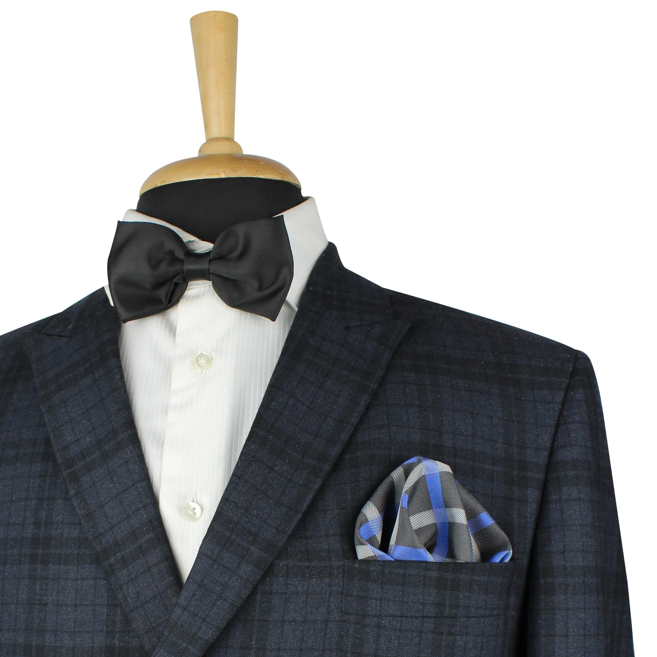 Kovove Black Checkered Pocket Square For Men