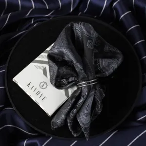 Kovove Black Paisley Pocket Square For Men