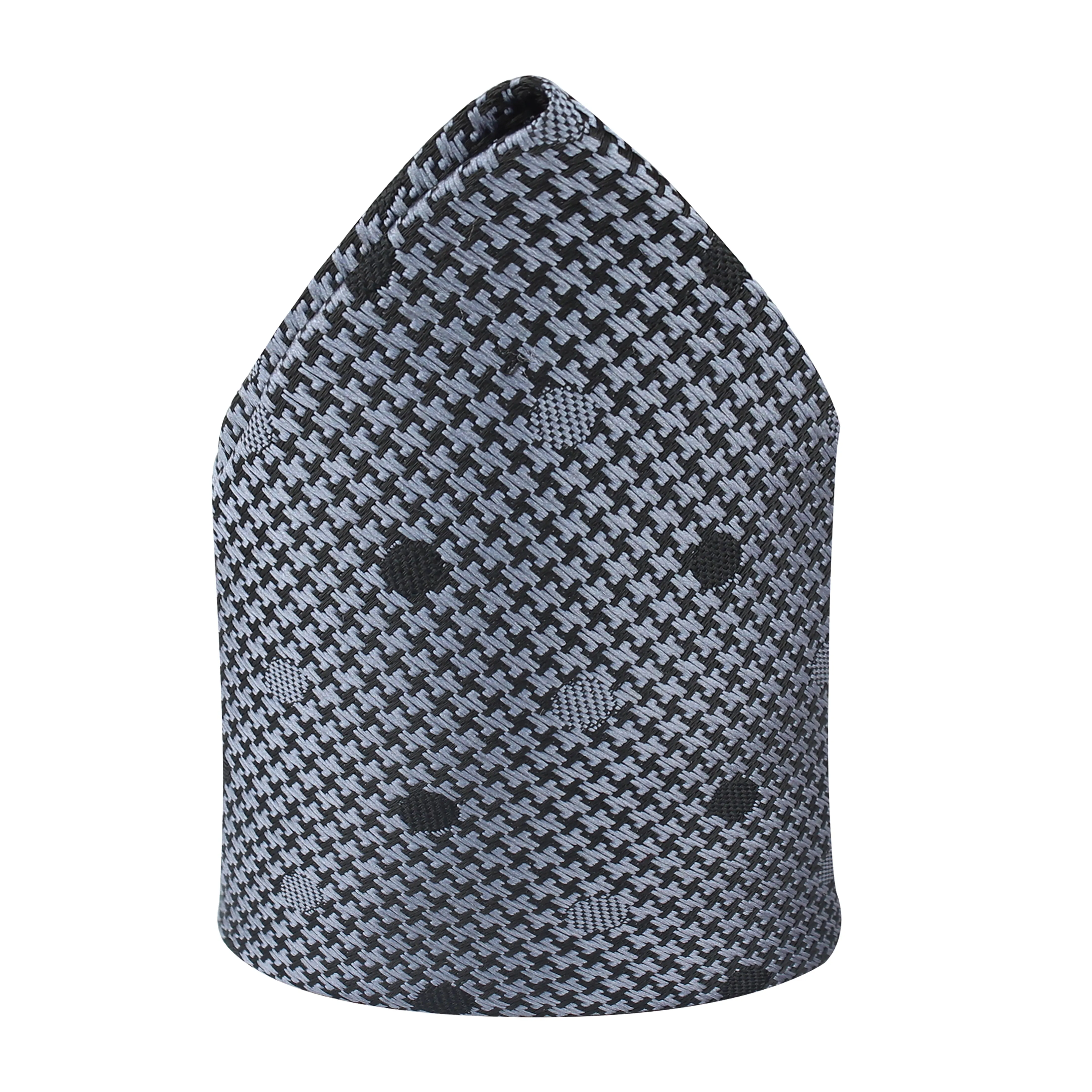 Kovove Black Polka Dot Pocket Square For Men