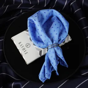 Kovove Blue Abstract Pocket Square For Men