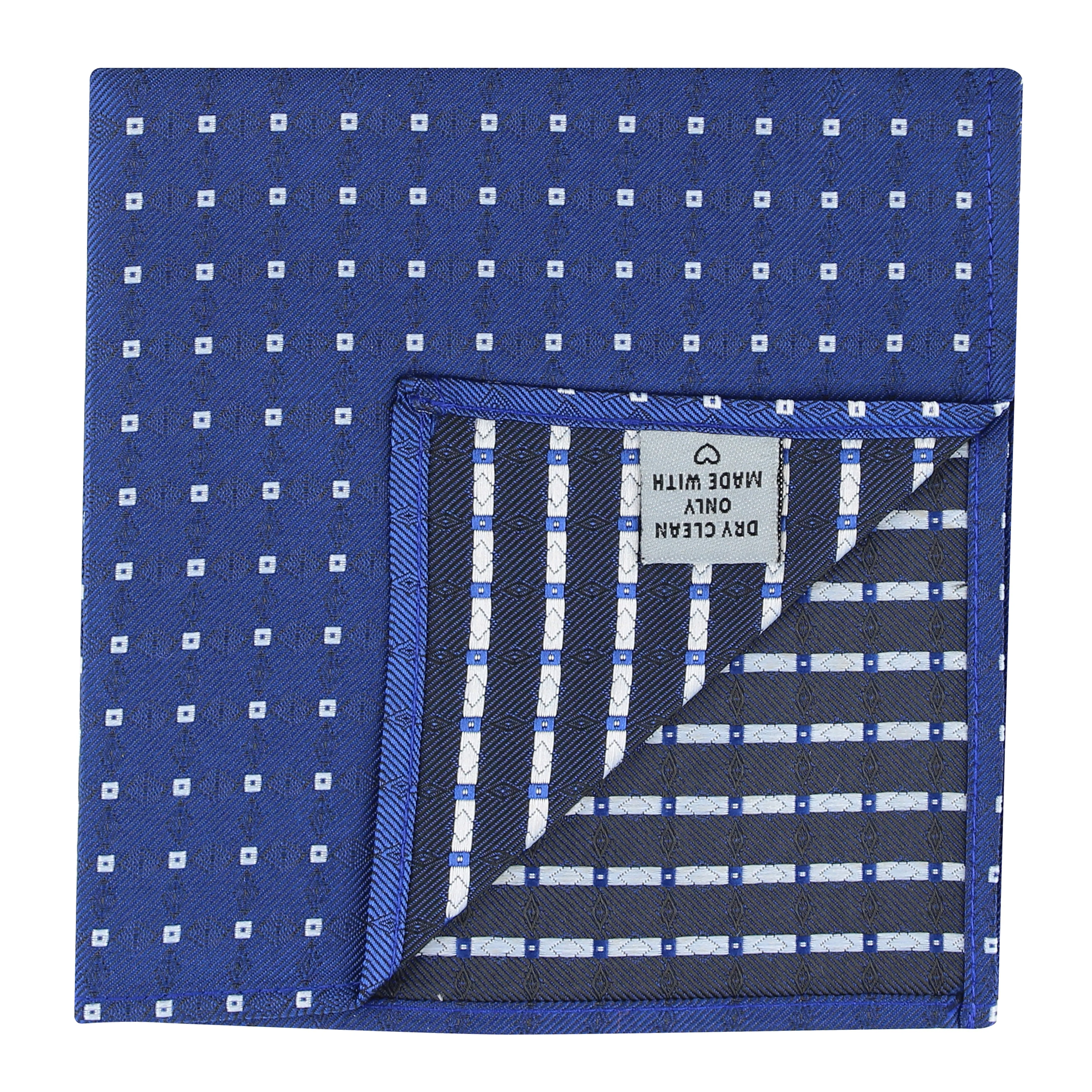 Kovove Blue Checkered Pocket Square For Men