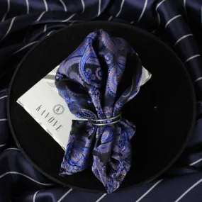 Kovove Blue Paisley Pocket Square For Men