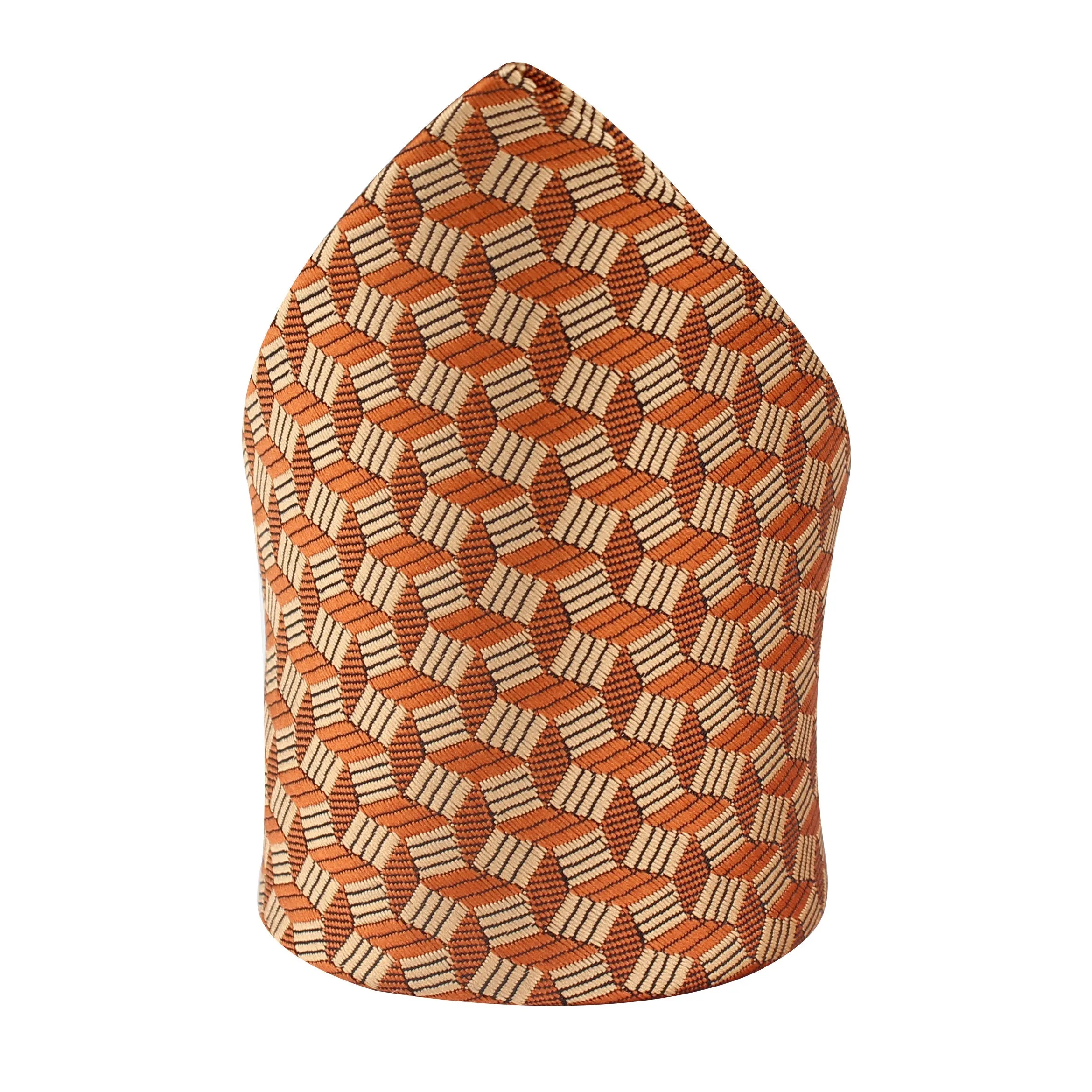 Kovove Brown Abstract Pocket Square For Men