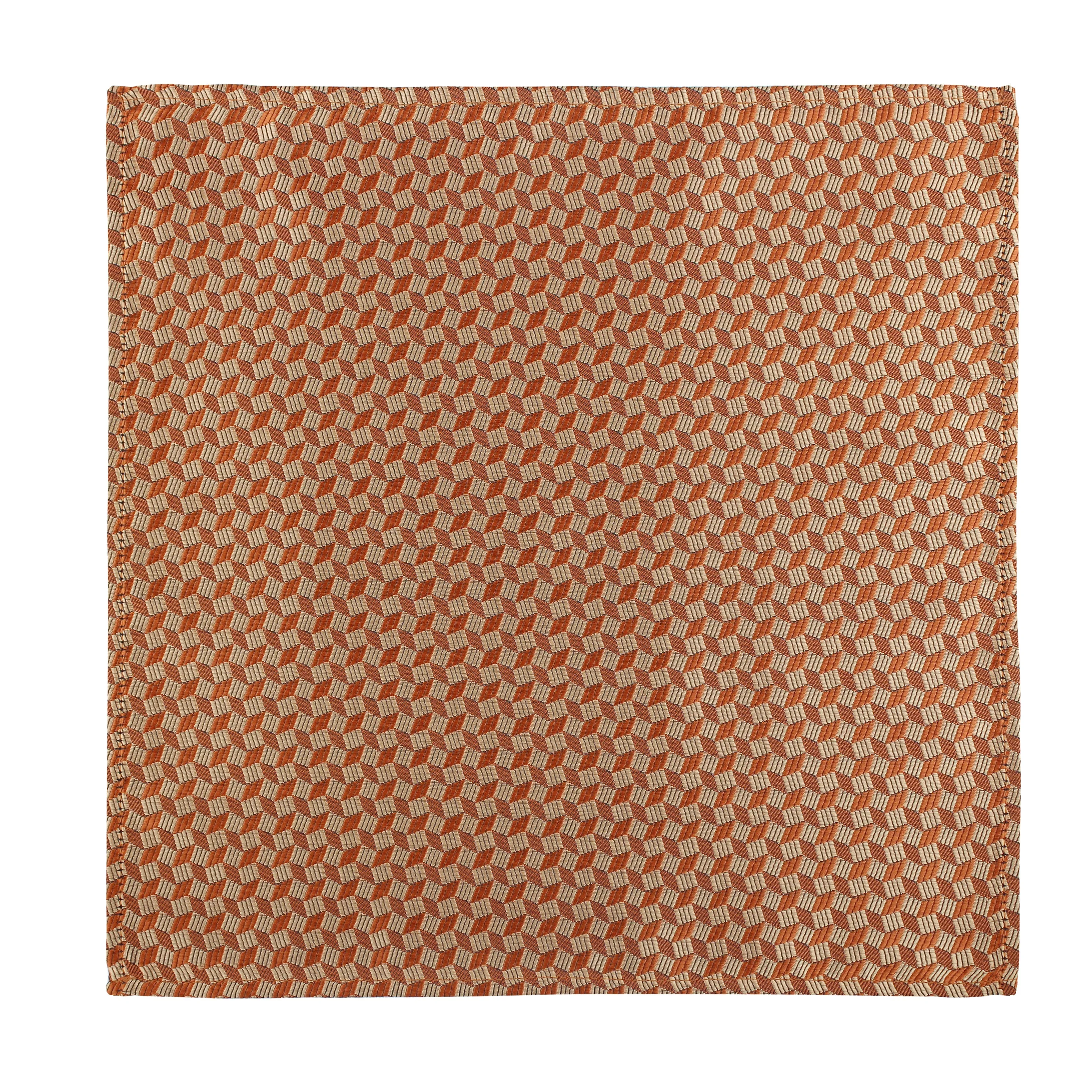 Kovove Brown Abstract Pocket Square For Men