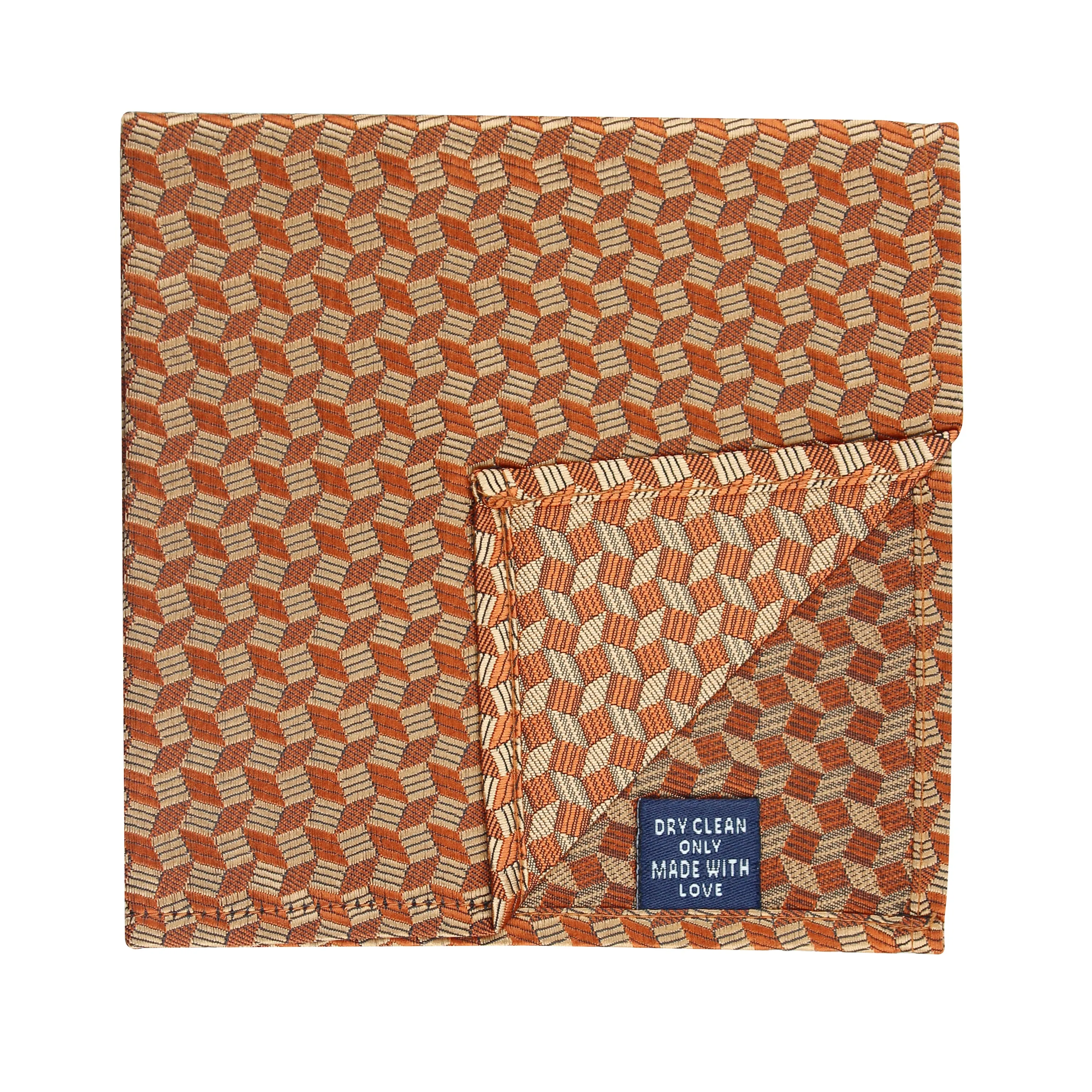 Kovove Brown Abstract Pocket Square For Men