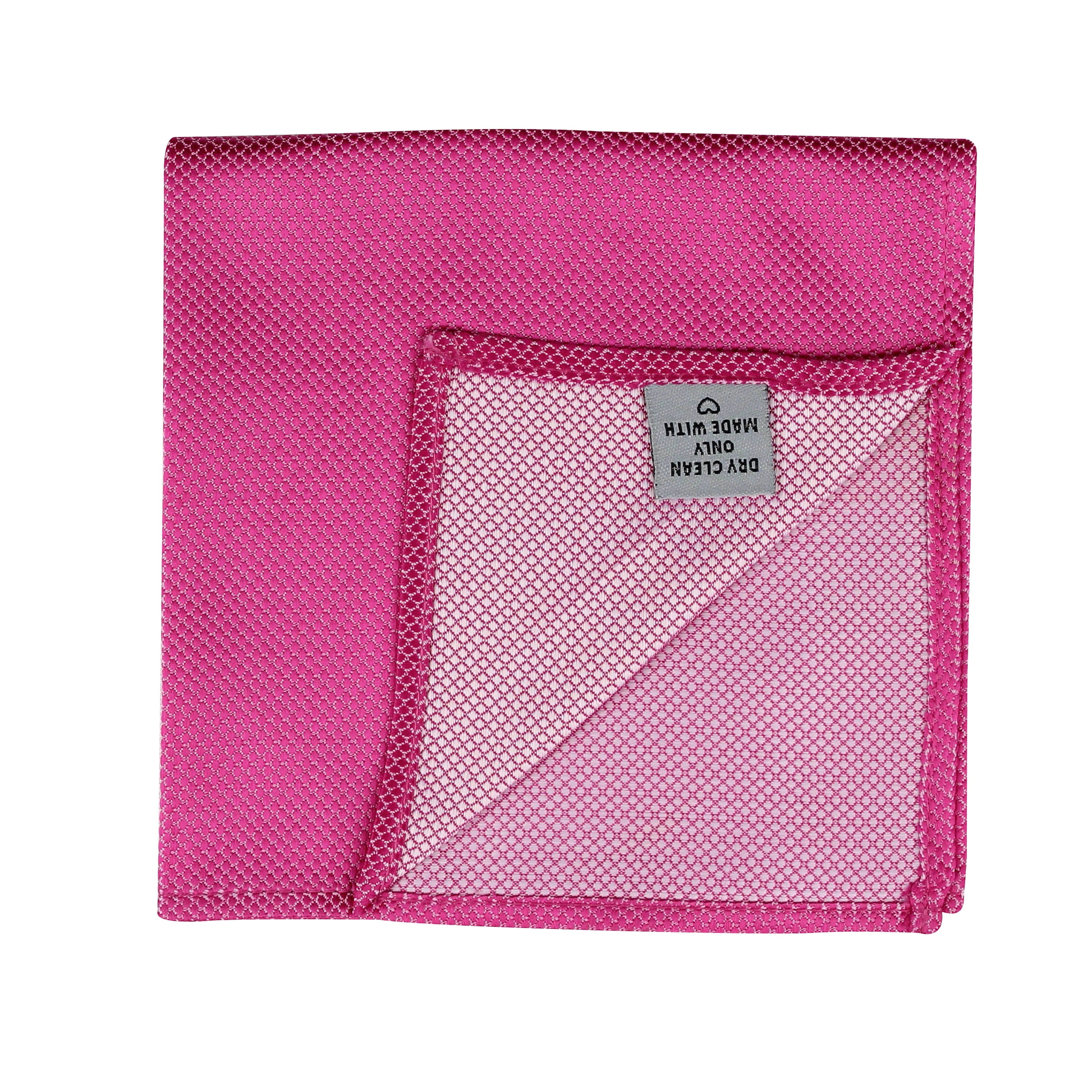 Kovove Classy Pink Checkered Pocket Square For Men