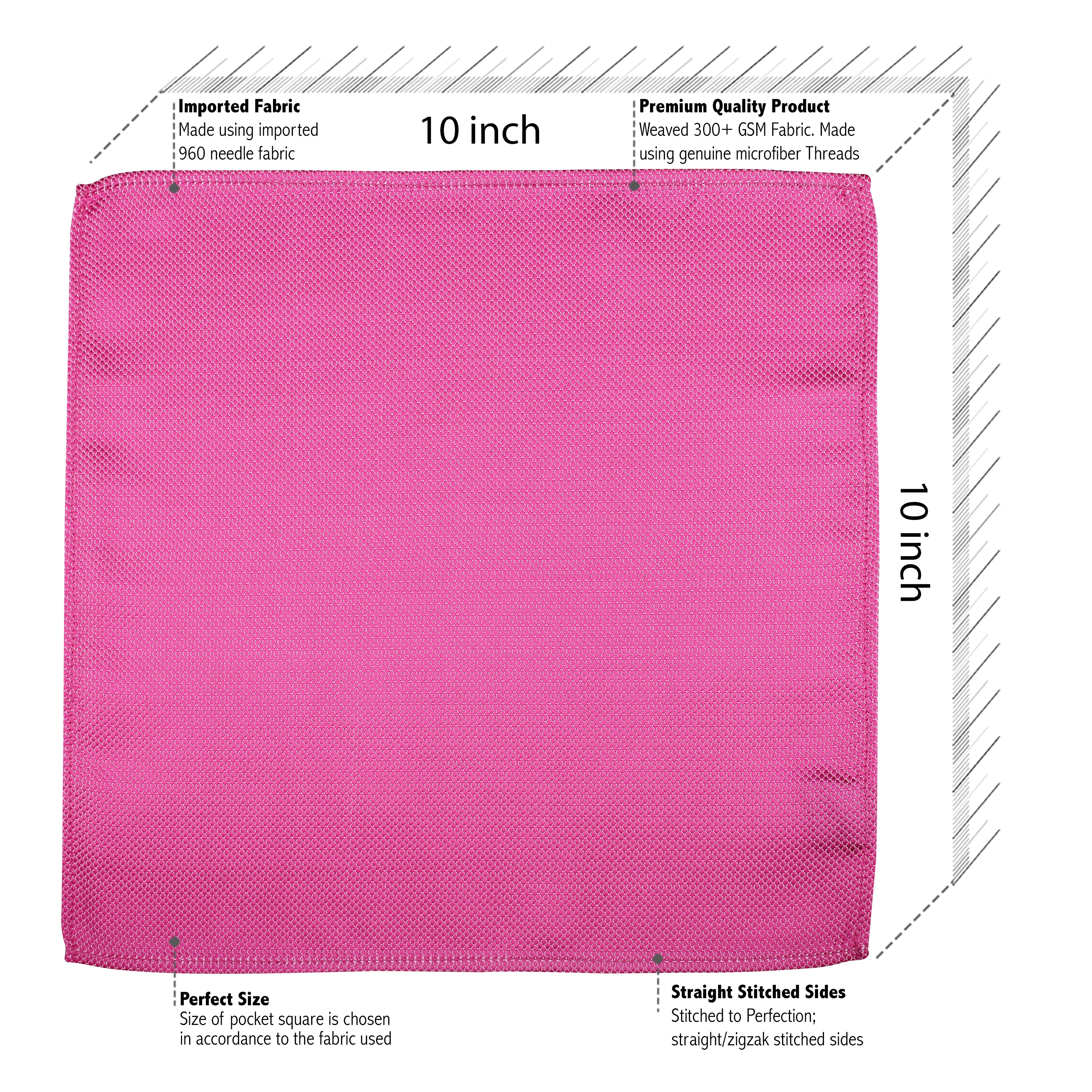 Kovove Classy Pink Checkered Pocket Square For Men