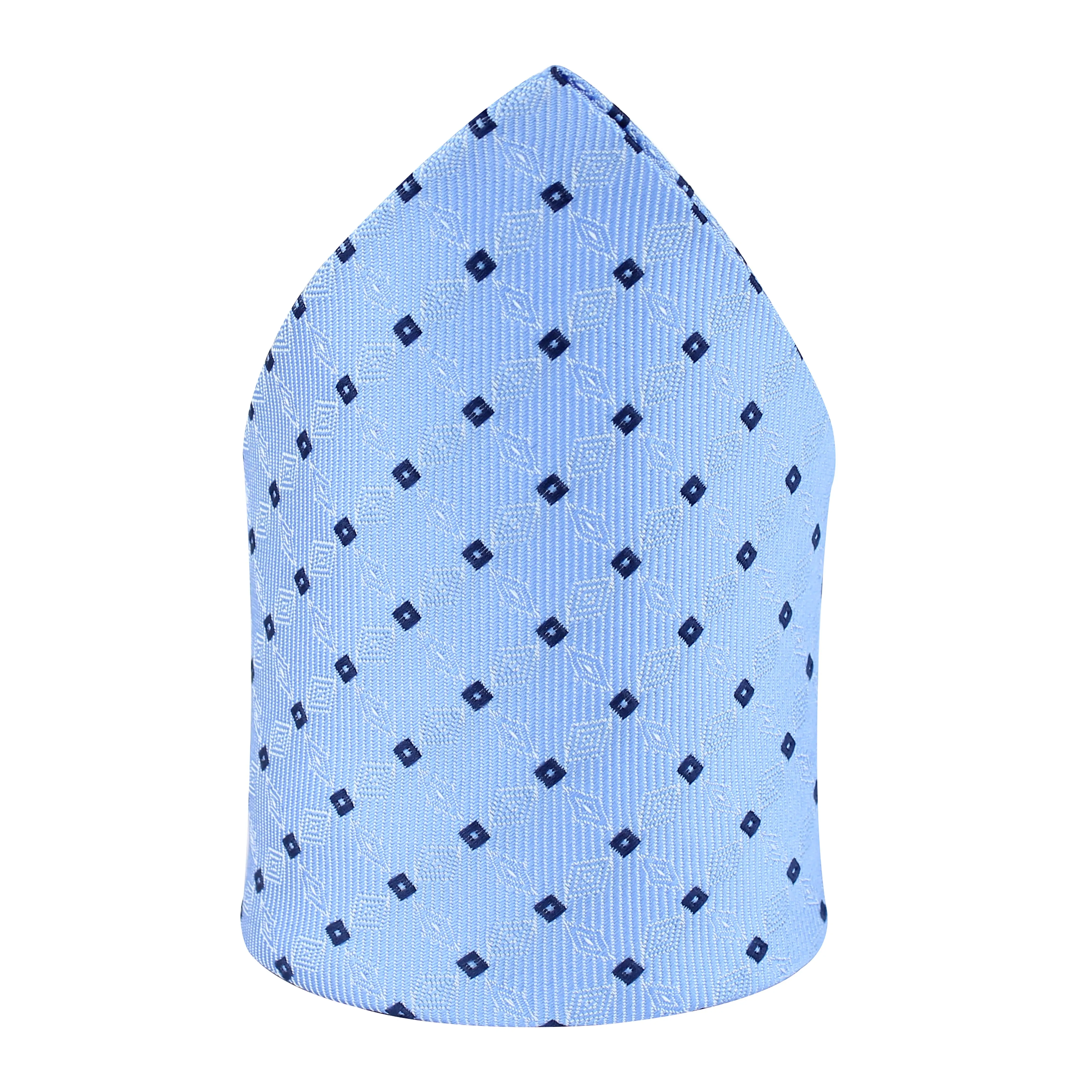 Kovove Cyan Checkered Pocket Square For Men