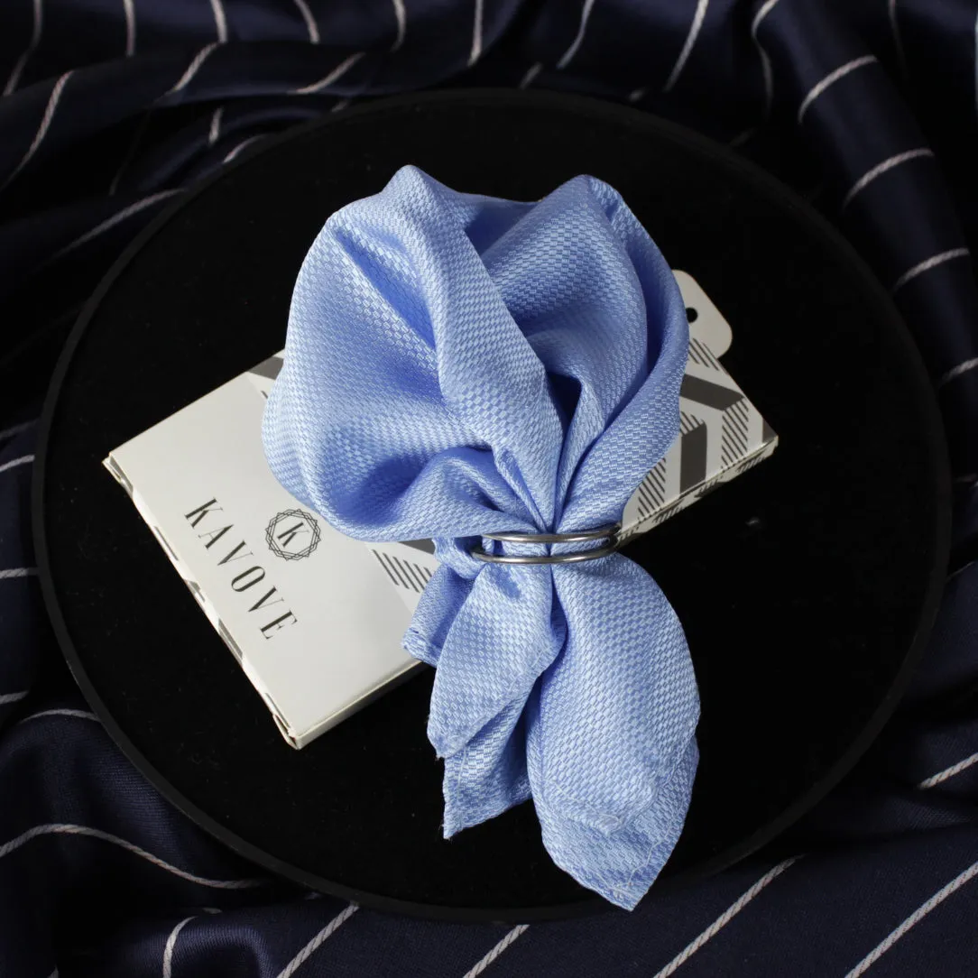 Kovove Cyan Polka Dot Pocket Square For Men