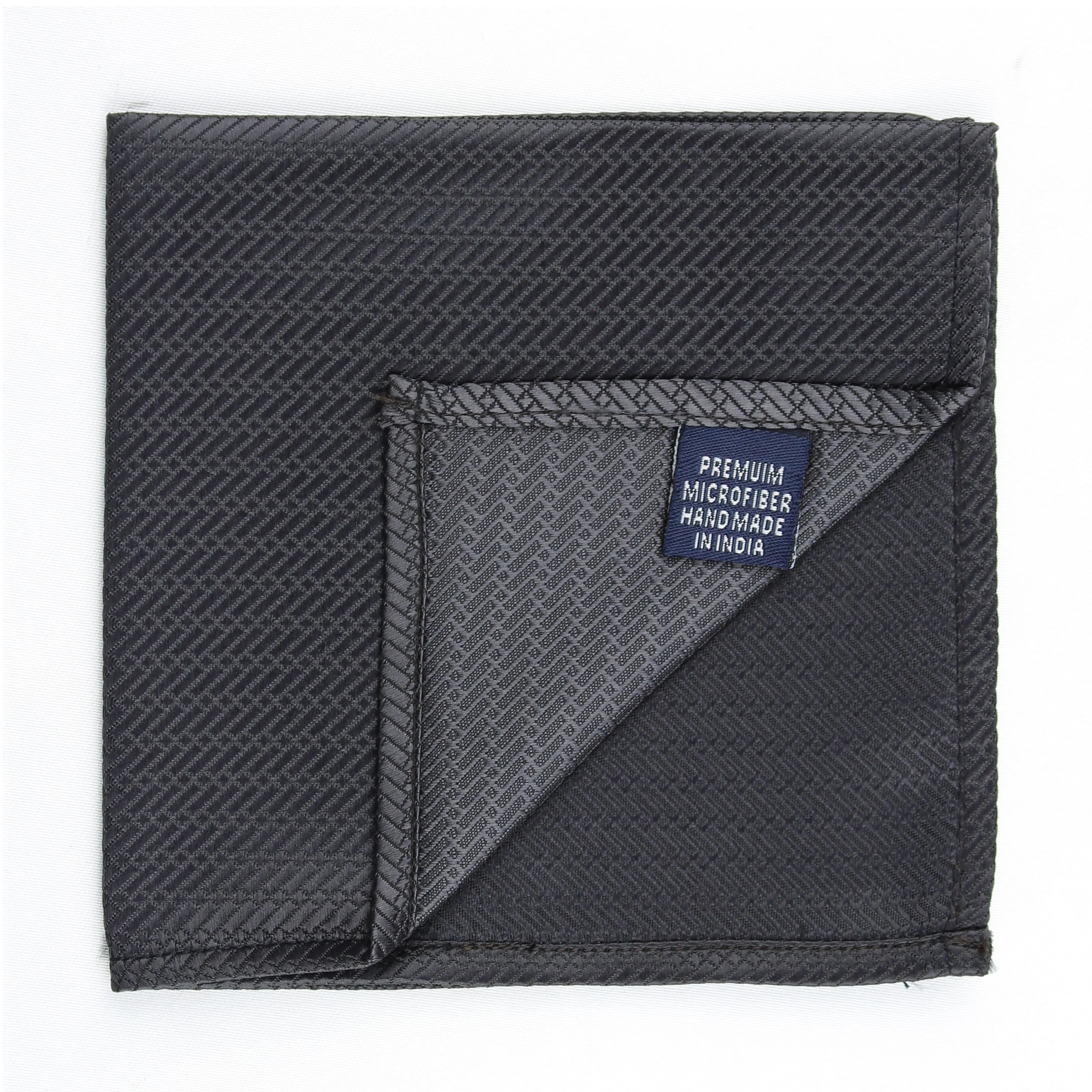 Kovove Elegant Black Solid Pocket Square For Men