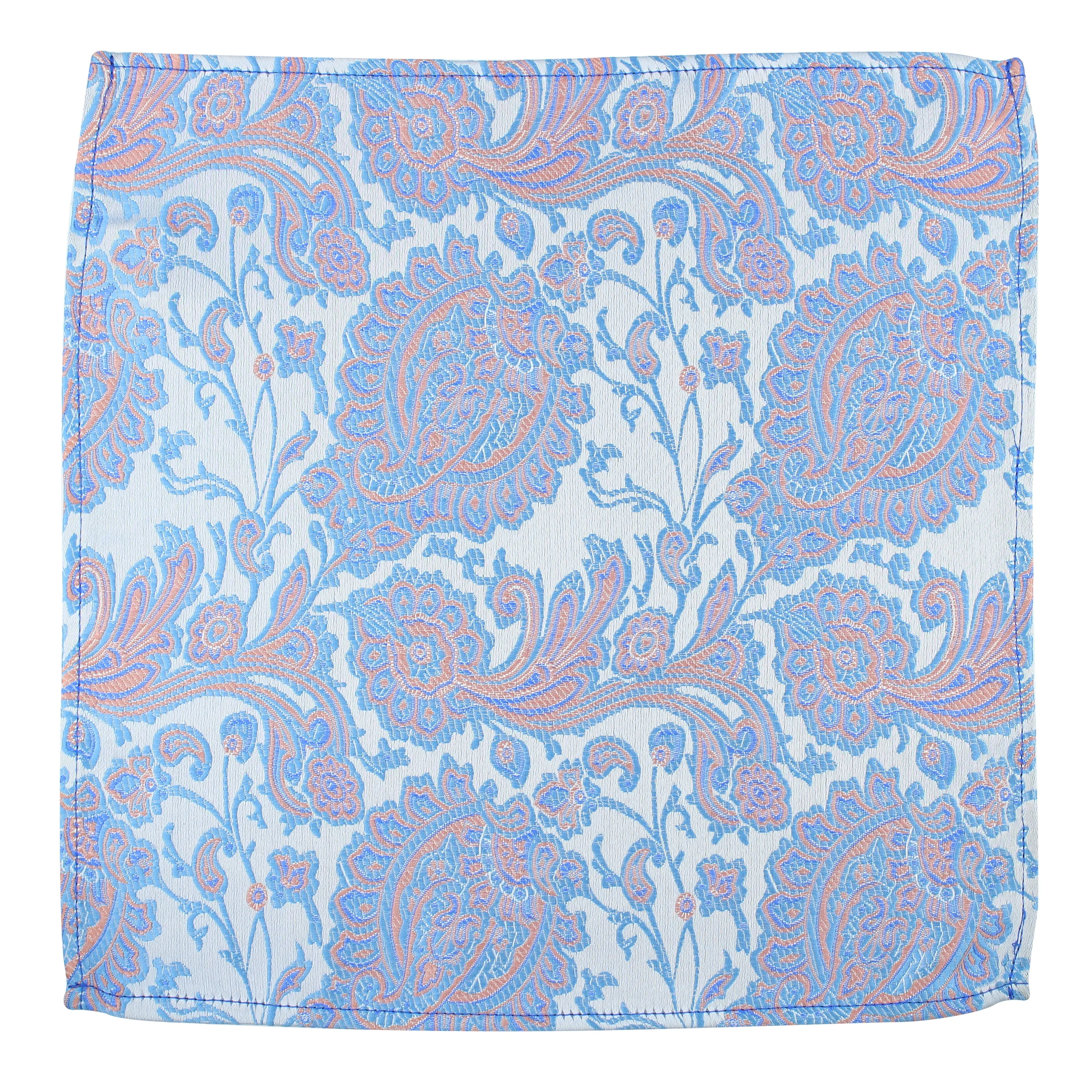 Kovove Elegant Blue Floral Pocket Square For Men