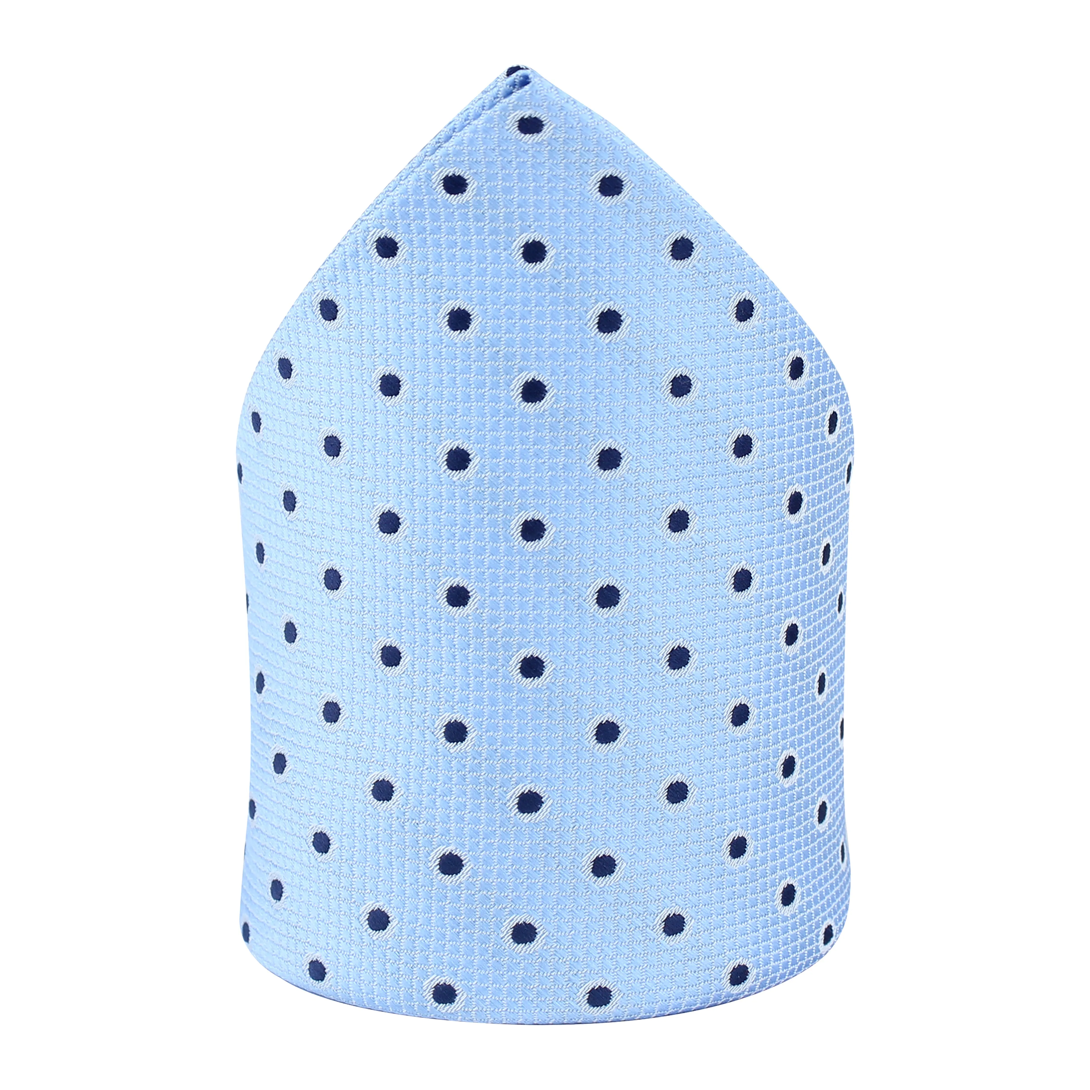 Kovove Elegant Cyan Polka Dot Pocket Square For Men