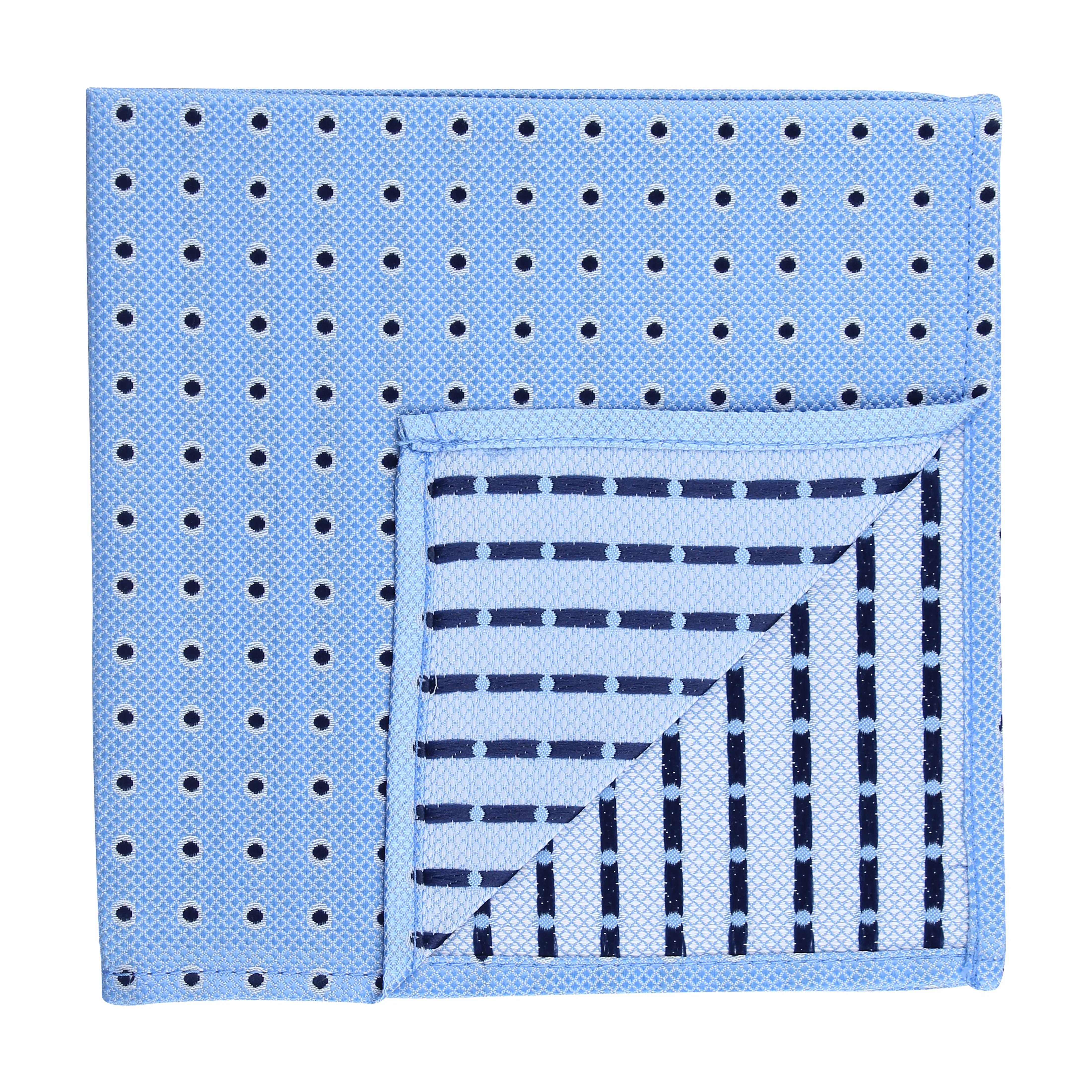 Kovove Elegant Cyan Polka Dot Pocket Square For Men