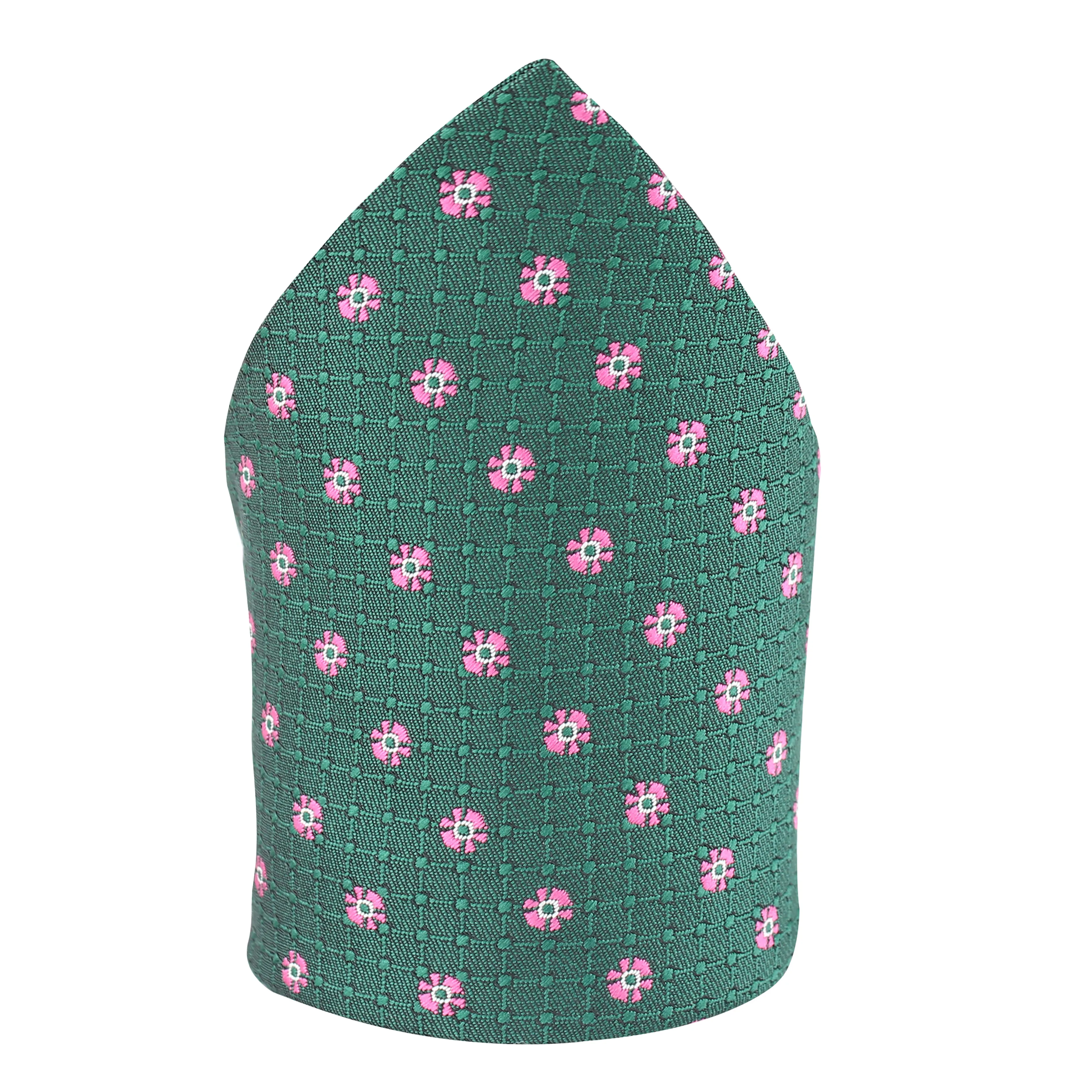 Kovove Elegant Green Floral Pocket Square For Men