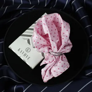 Kovove Elegant Pink Checkered Pocket Square For Men