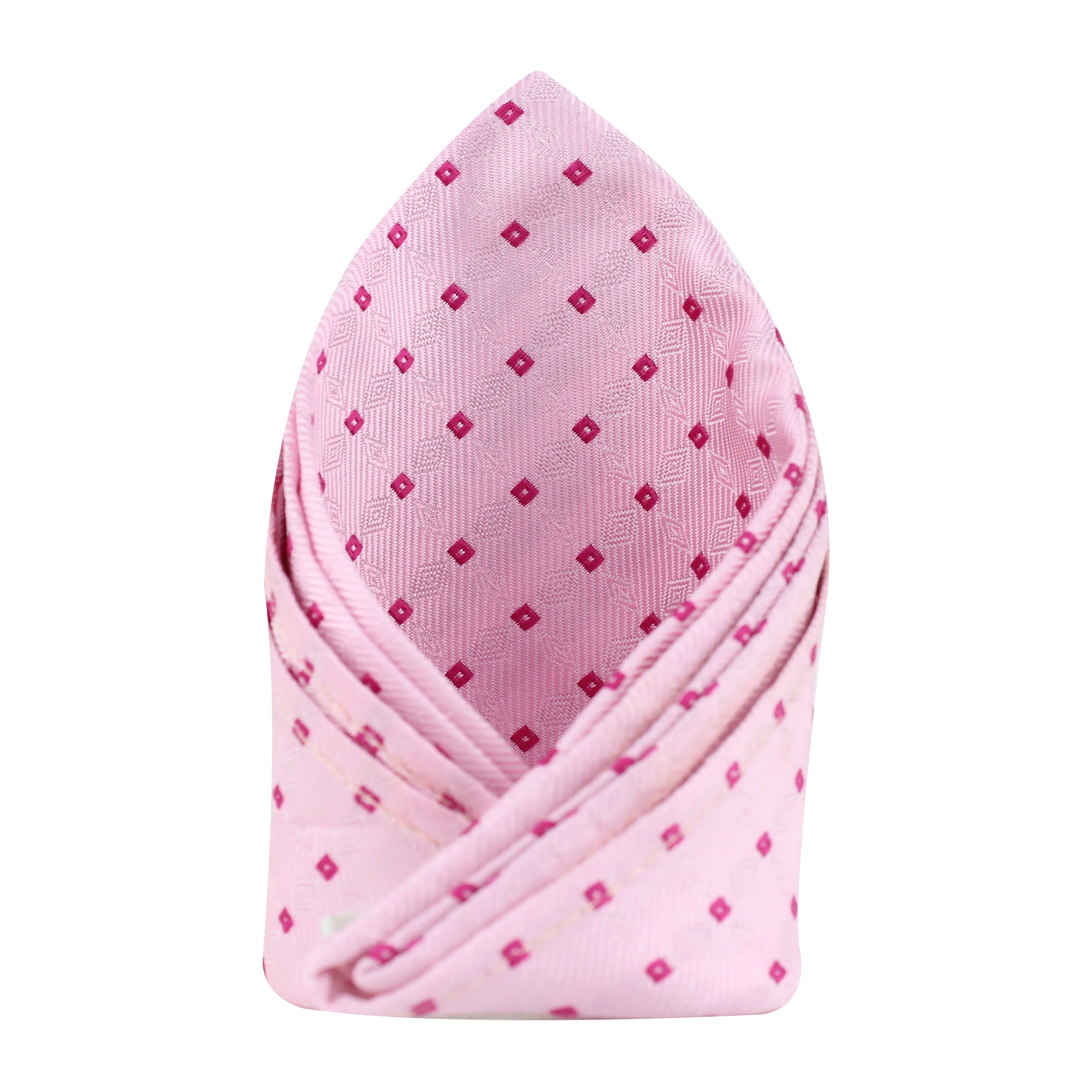 Kovove Elegant Pink Checkered Pocket Square For Men