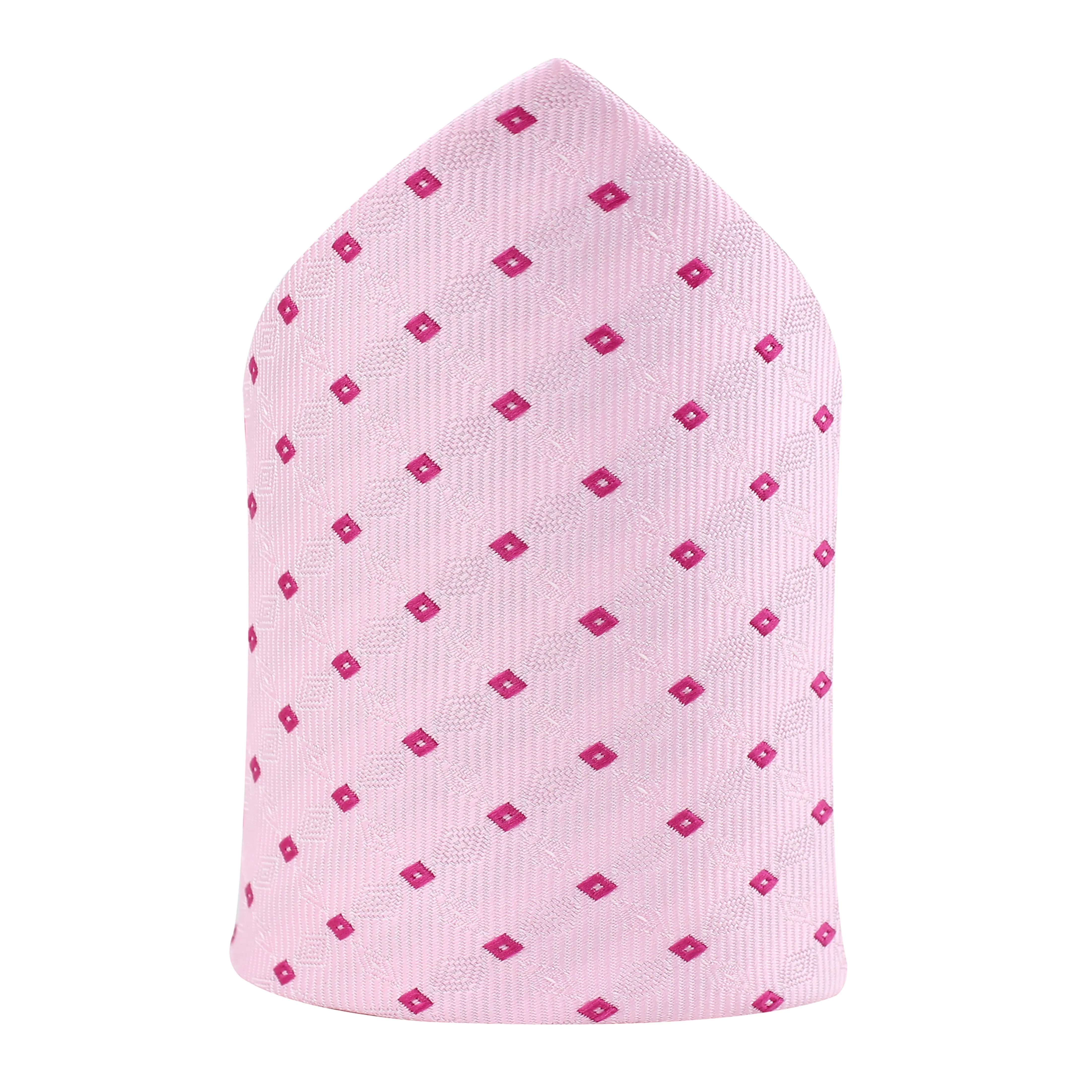 Kovove Elegant Pink Checkered Pocket Square For Men