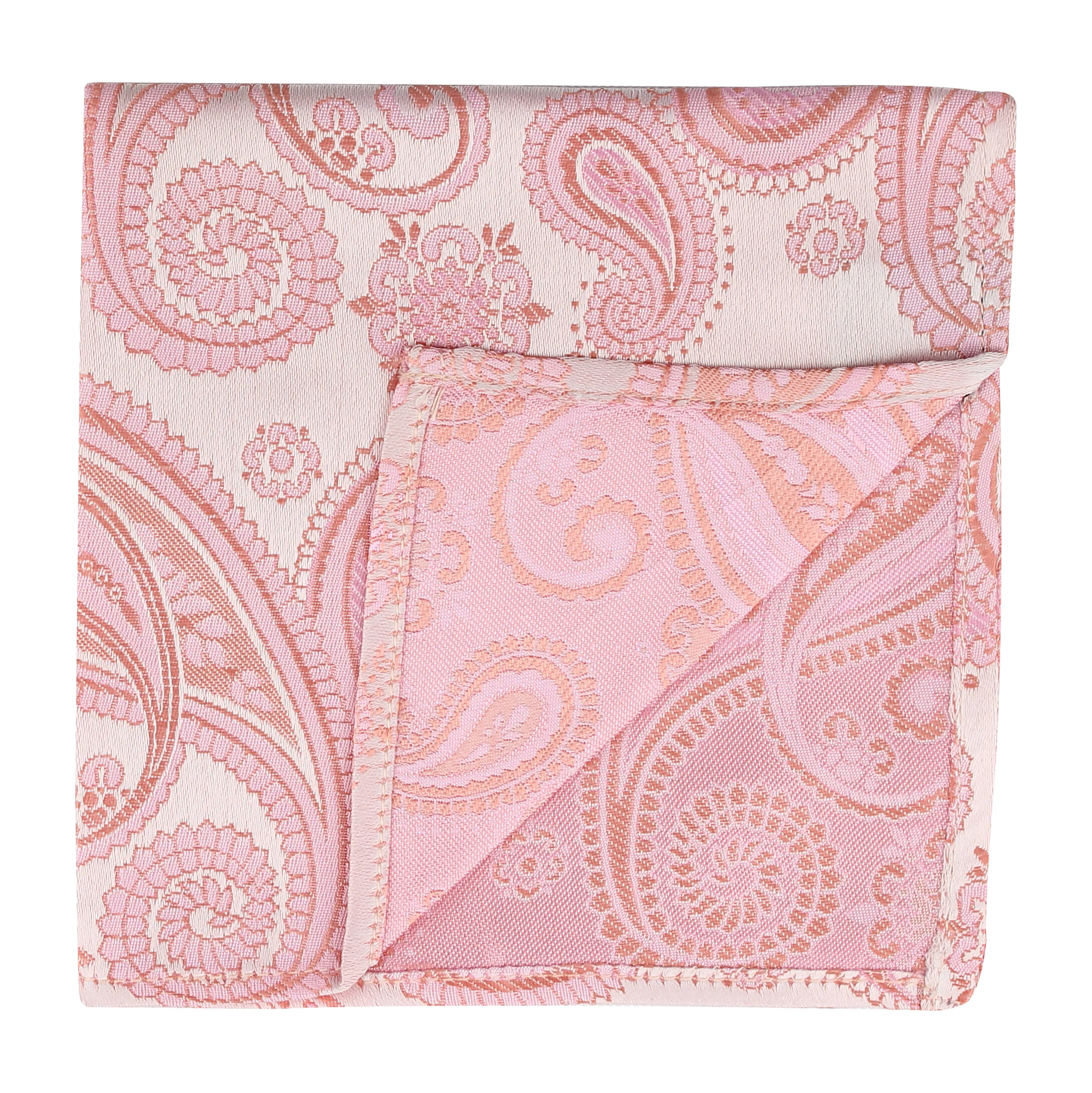 Kovove Elegant Pink Paisley Pocket Square For Men