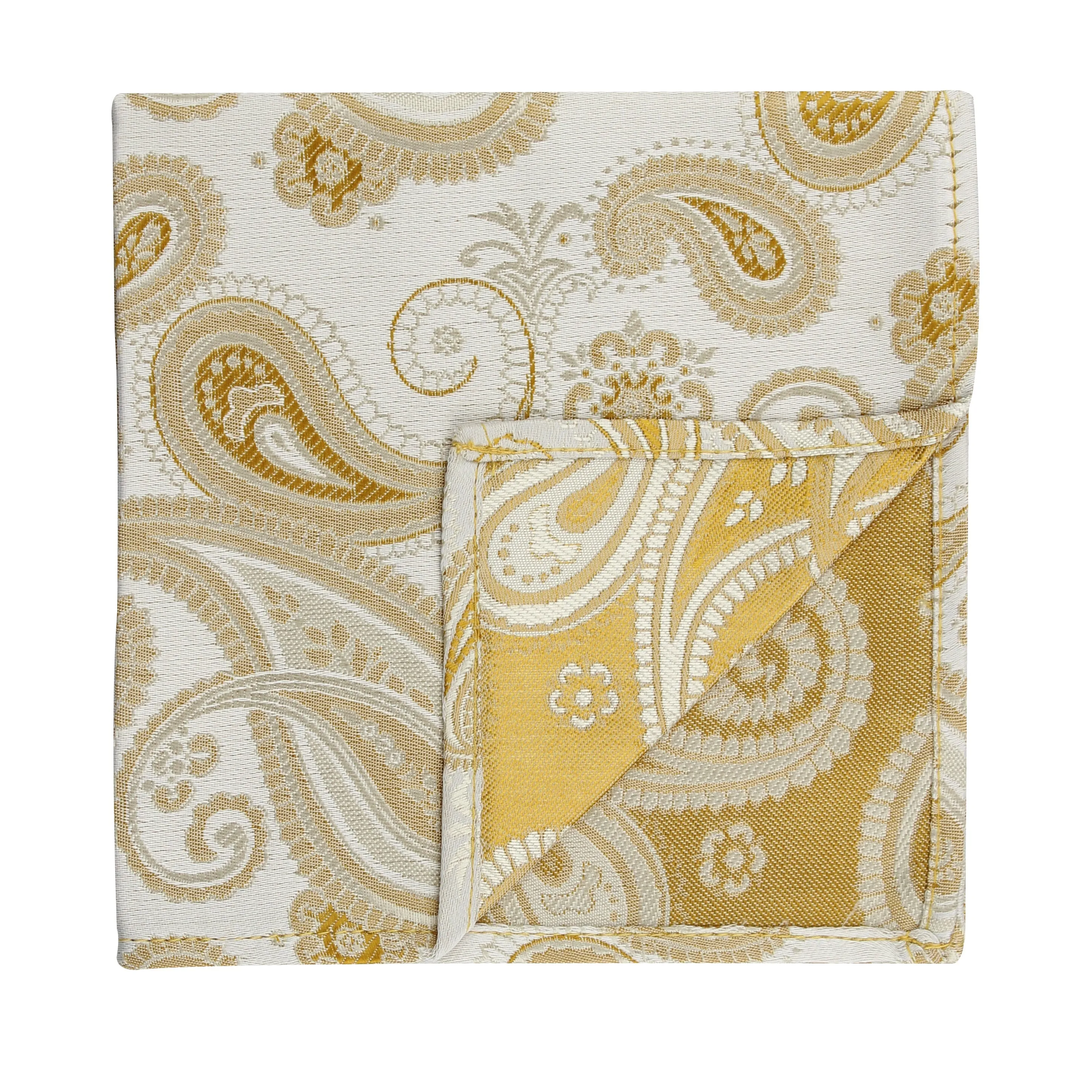 Kovove Elegant White Paisley Pocket Square For Men