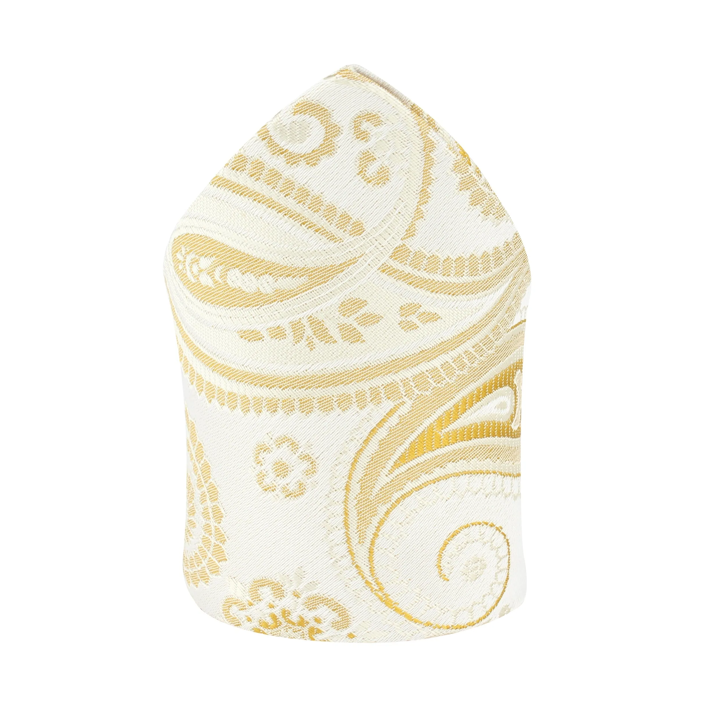 Kovove Elegant White Paisley Pocket Square For Men