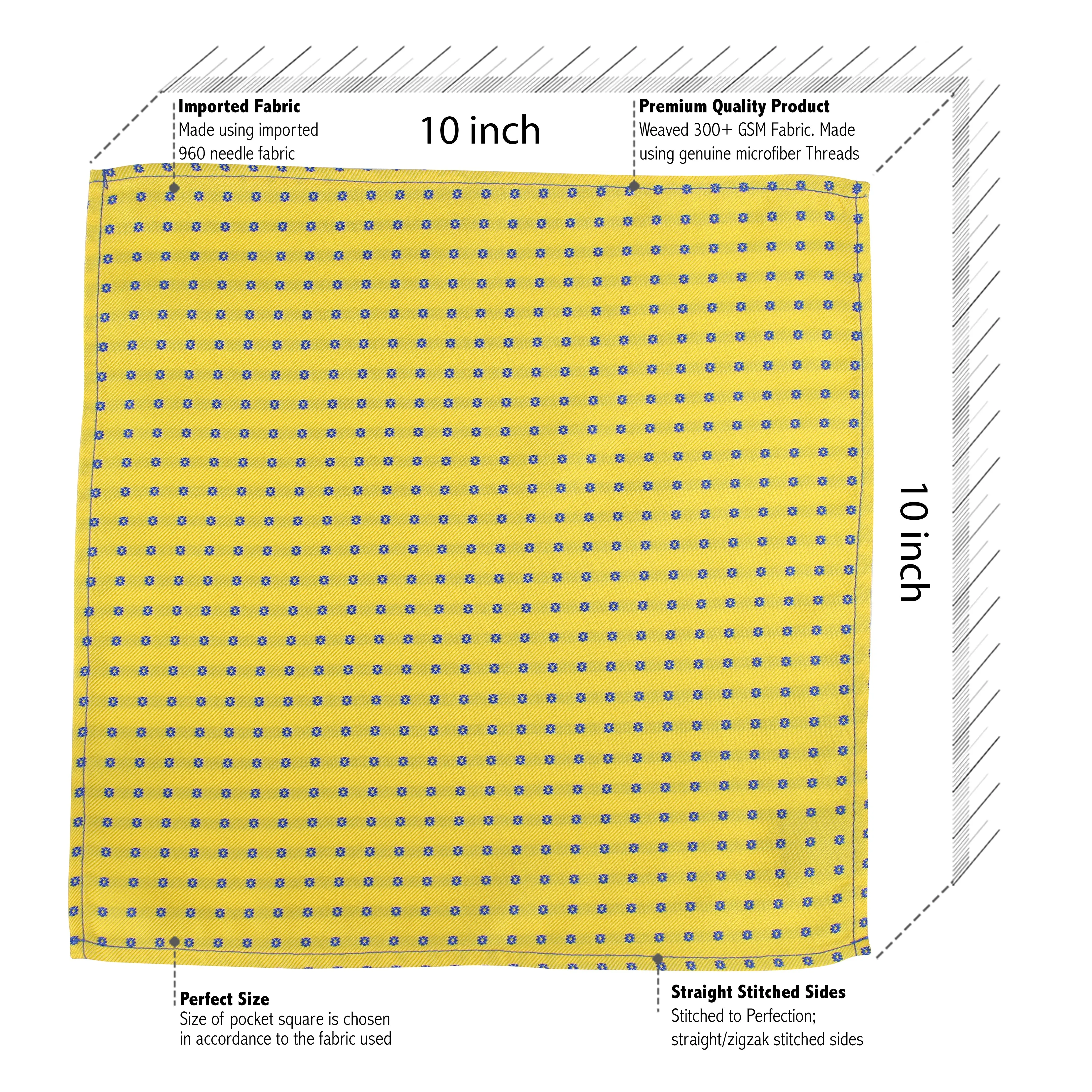 Kovove Elegant Yellow Polka Dot Pocket Square For Men