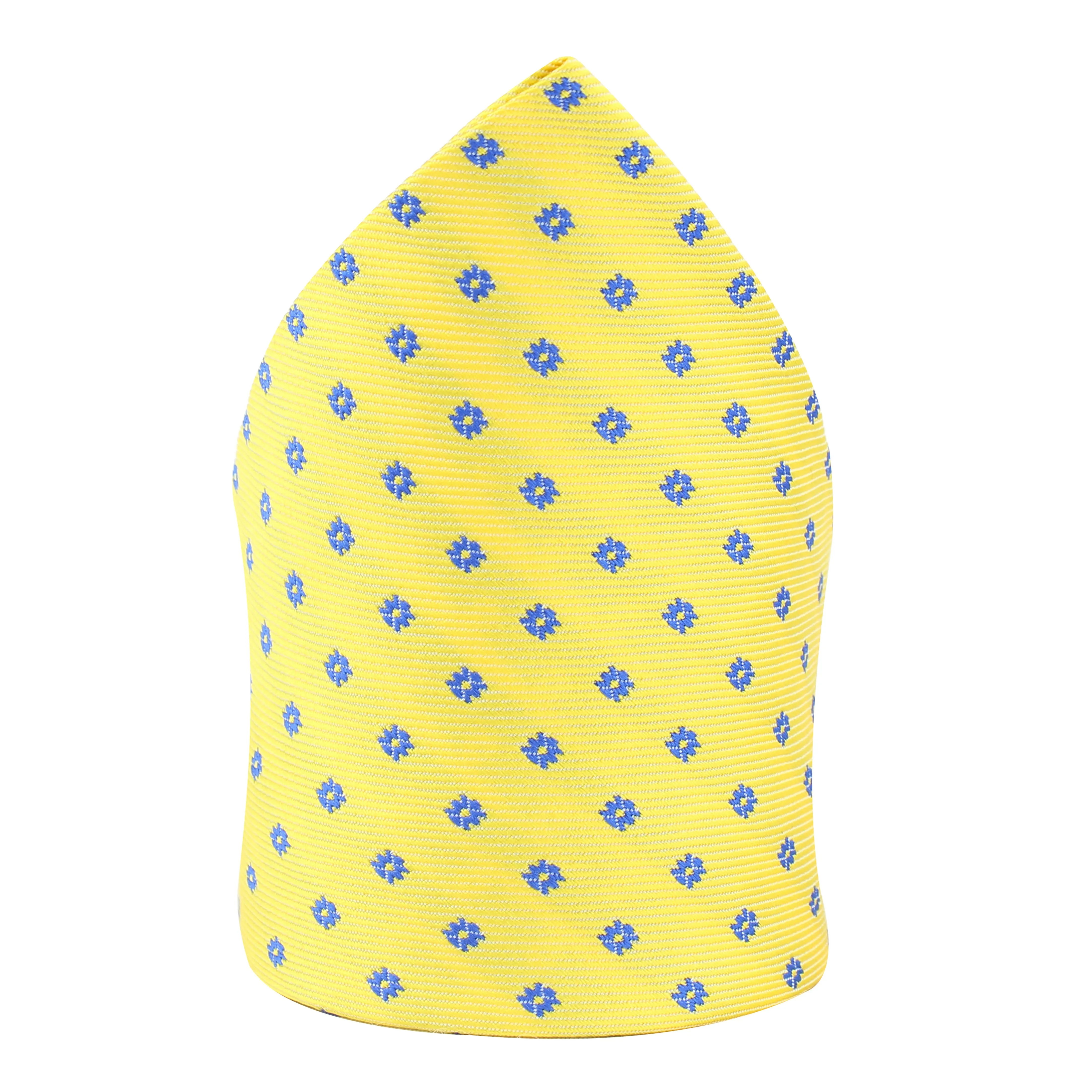 Kovove Elegant Yellow Polka Dot Pocket Square For Men