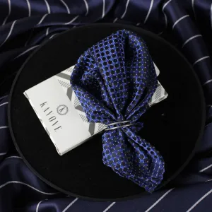 Kovove Exotic Blue Checkered Pocket Square For Men