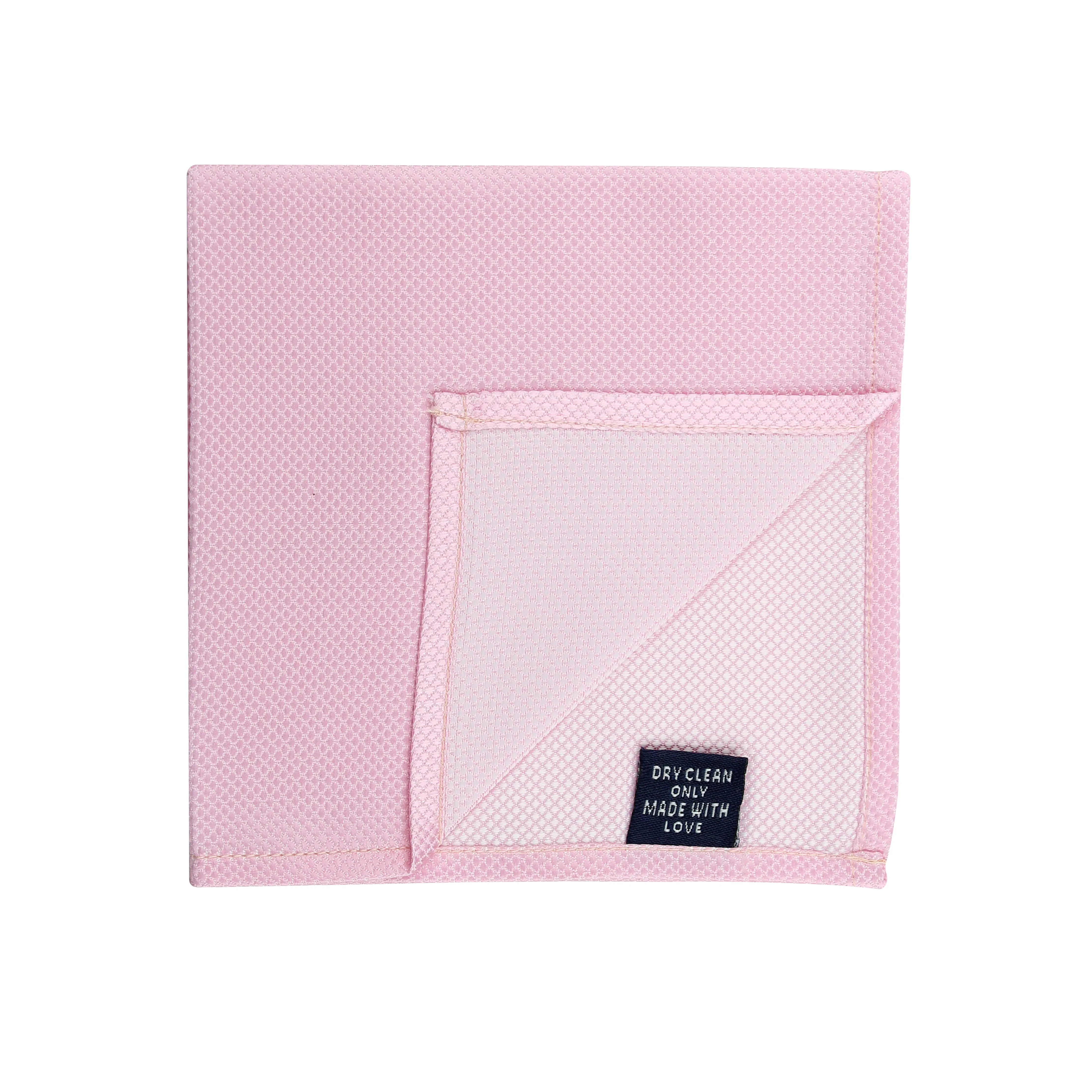 Kovove Glorious Pink Checkered Pocket Square For Men