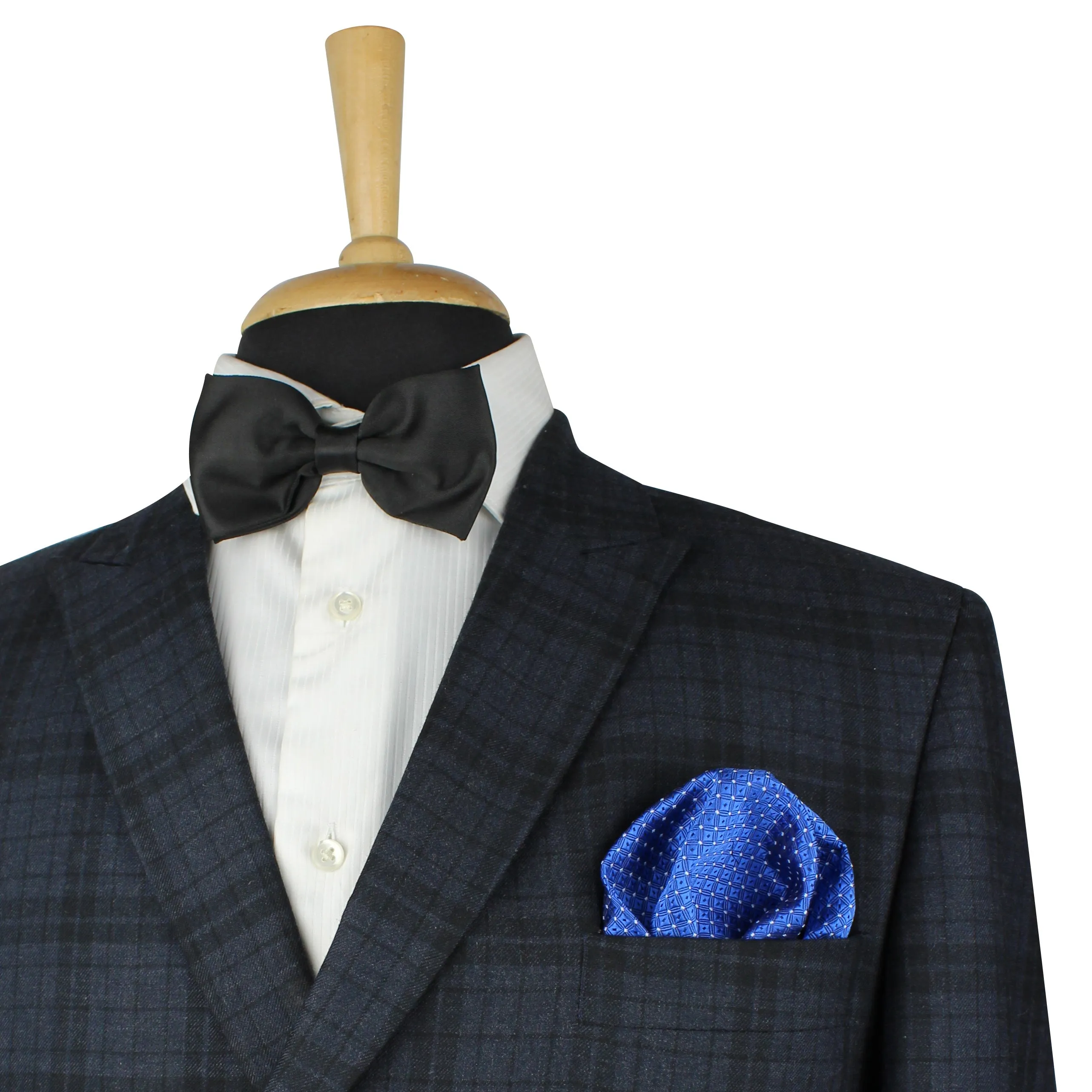 Kovove Graceful Blue Checkered Pocket Square For Men