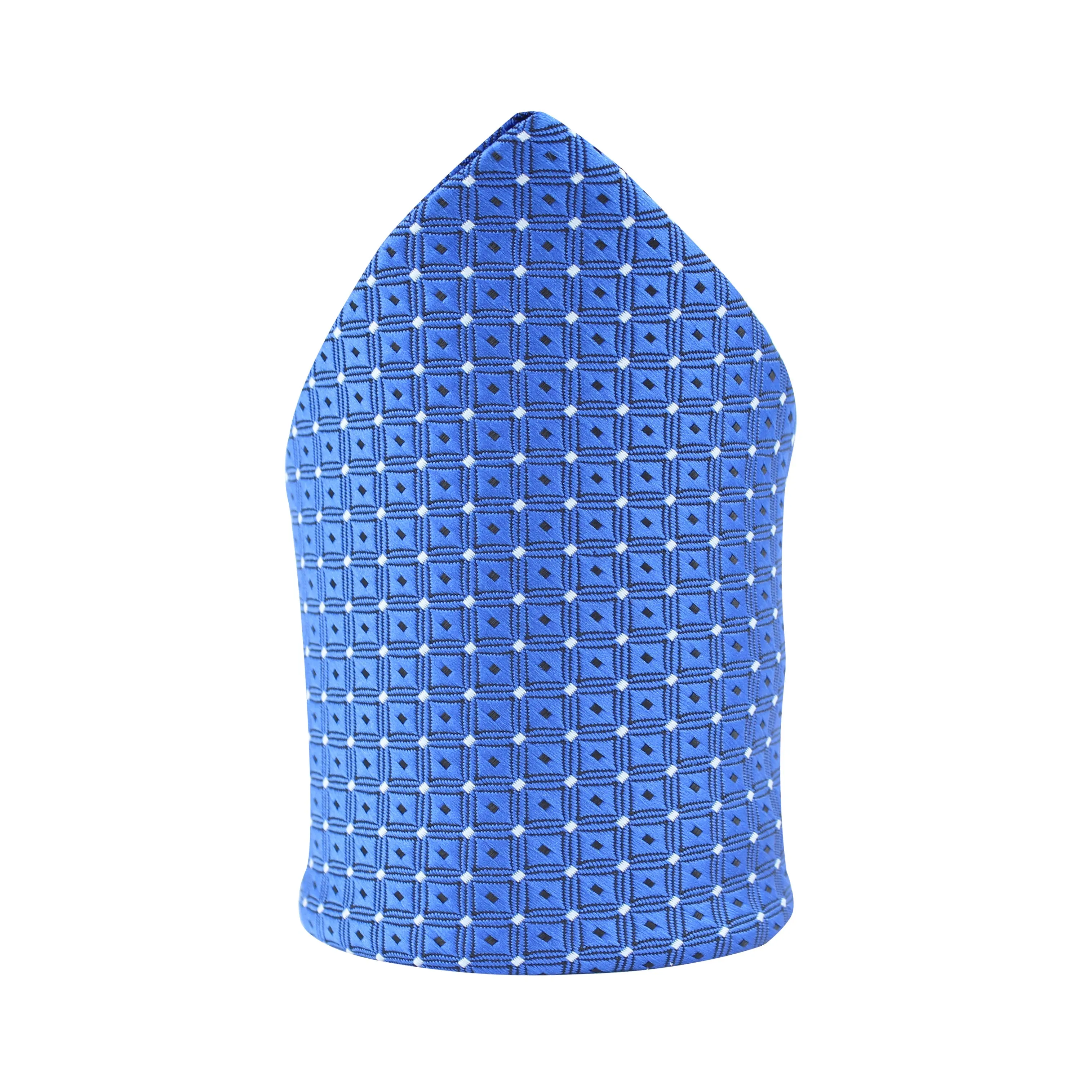 Kovove Graceful Blue Checkered Pocket Square For Men