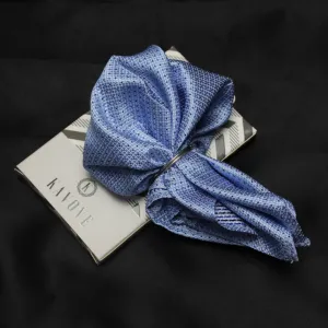 Kovove Graceful Cyan Polka Dot Pocket Square For Men