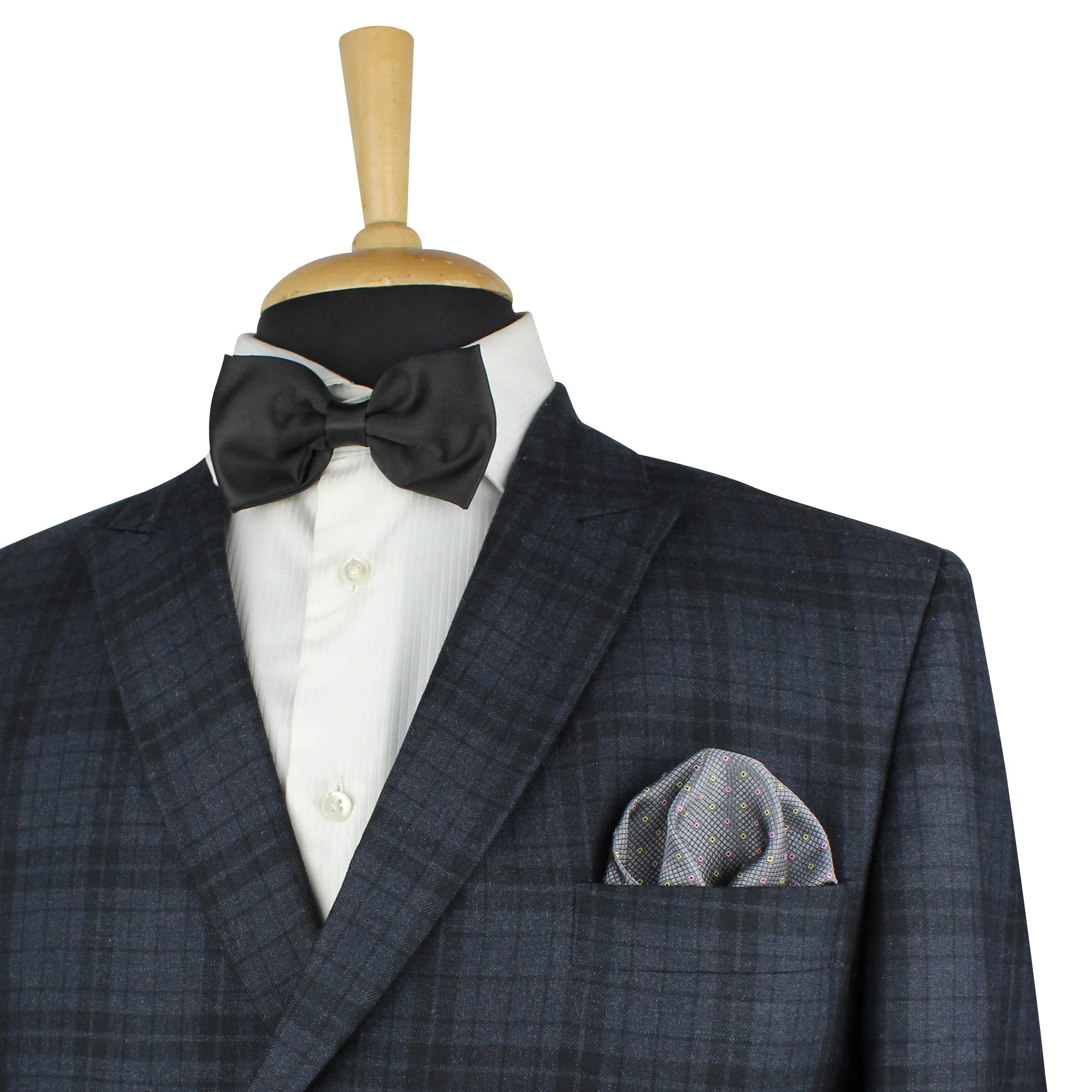 Kovove Graceful Grey Checkered Pocket Square For Men