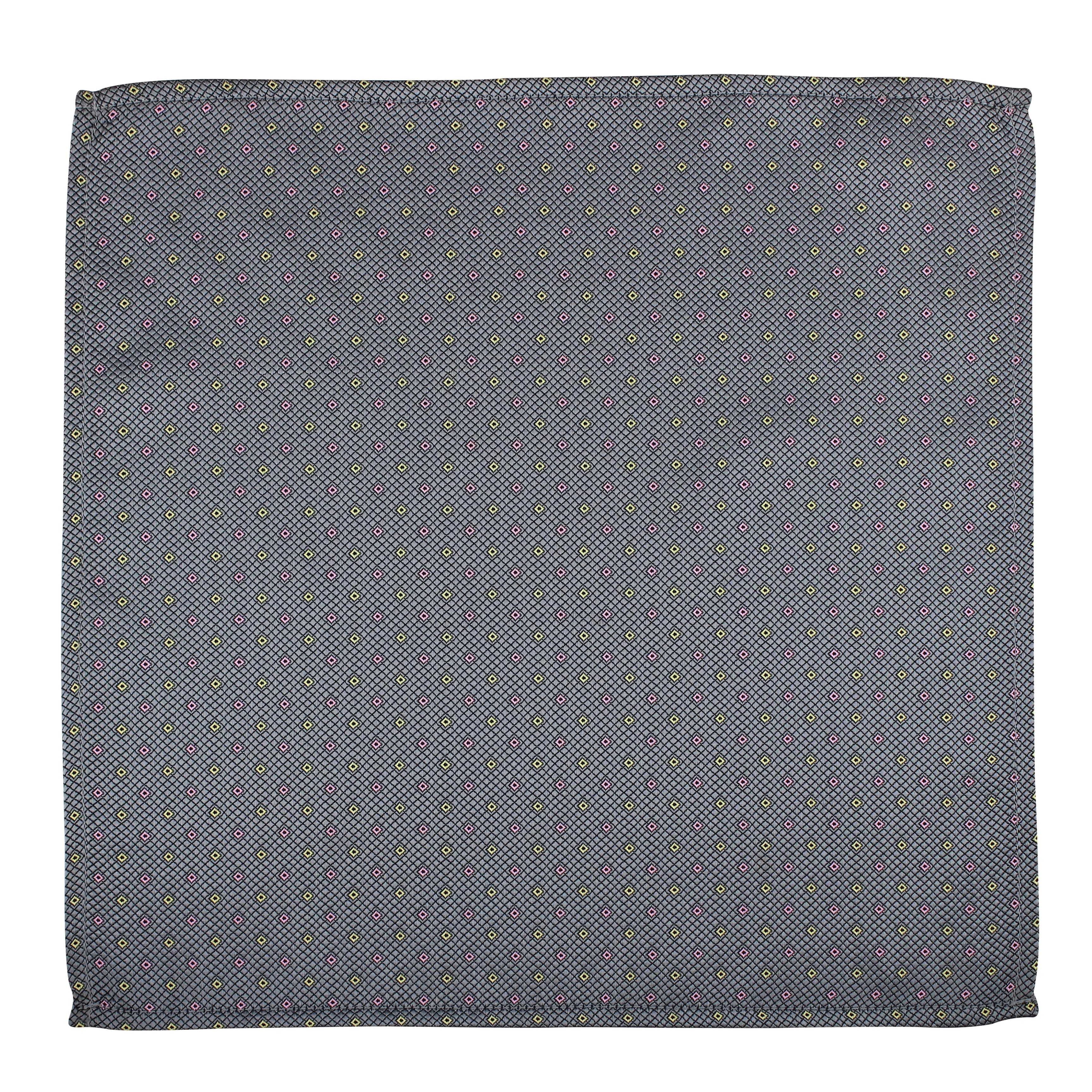 Kovove Graceful Grey Checkered Pocket Square For Men