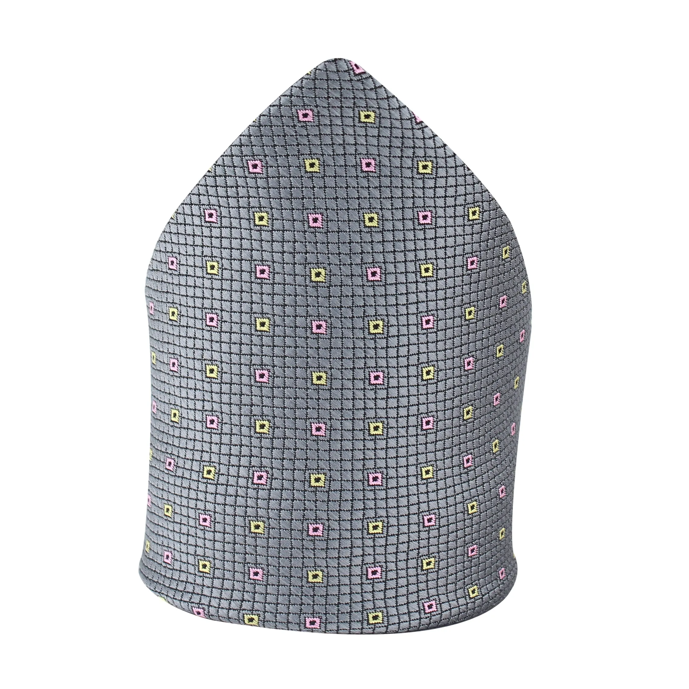 Kovove Graceful Grey Checkered Pocket Square For Men