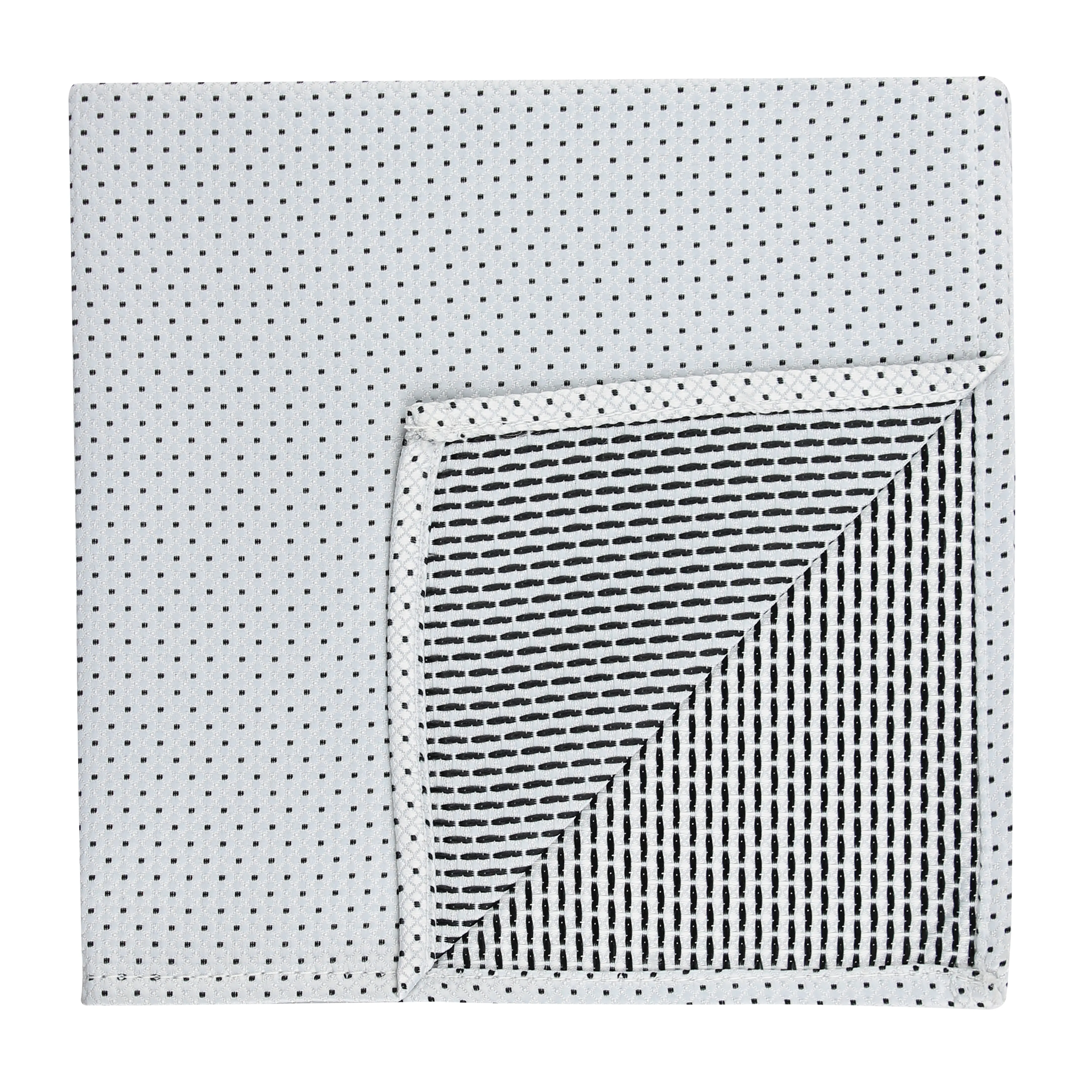 Kovove Graceful White Polka Dot Pocket Square For Men