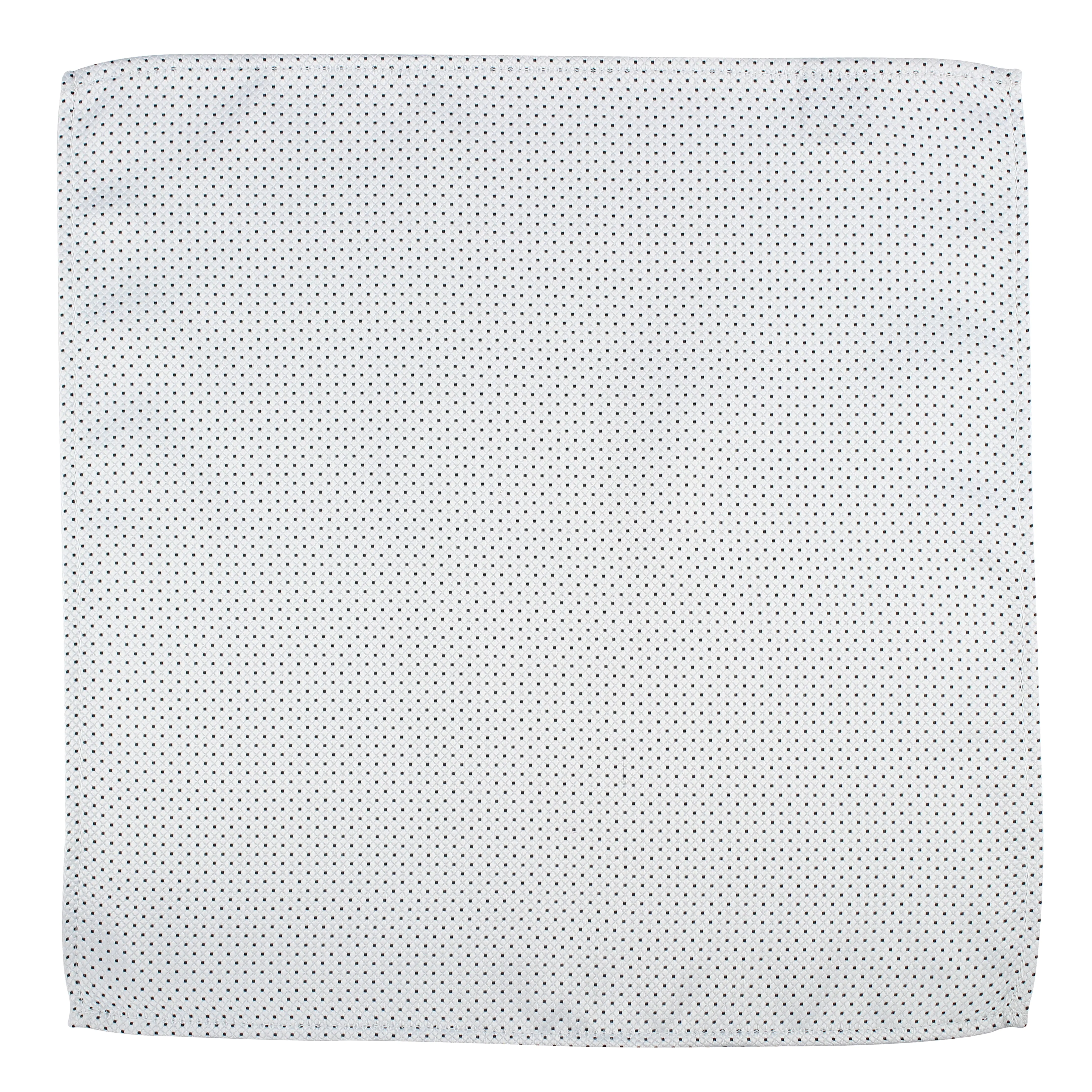 Kovove Graceful White Polka Dot Pocket Square For Men