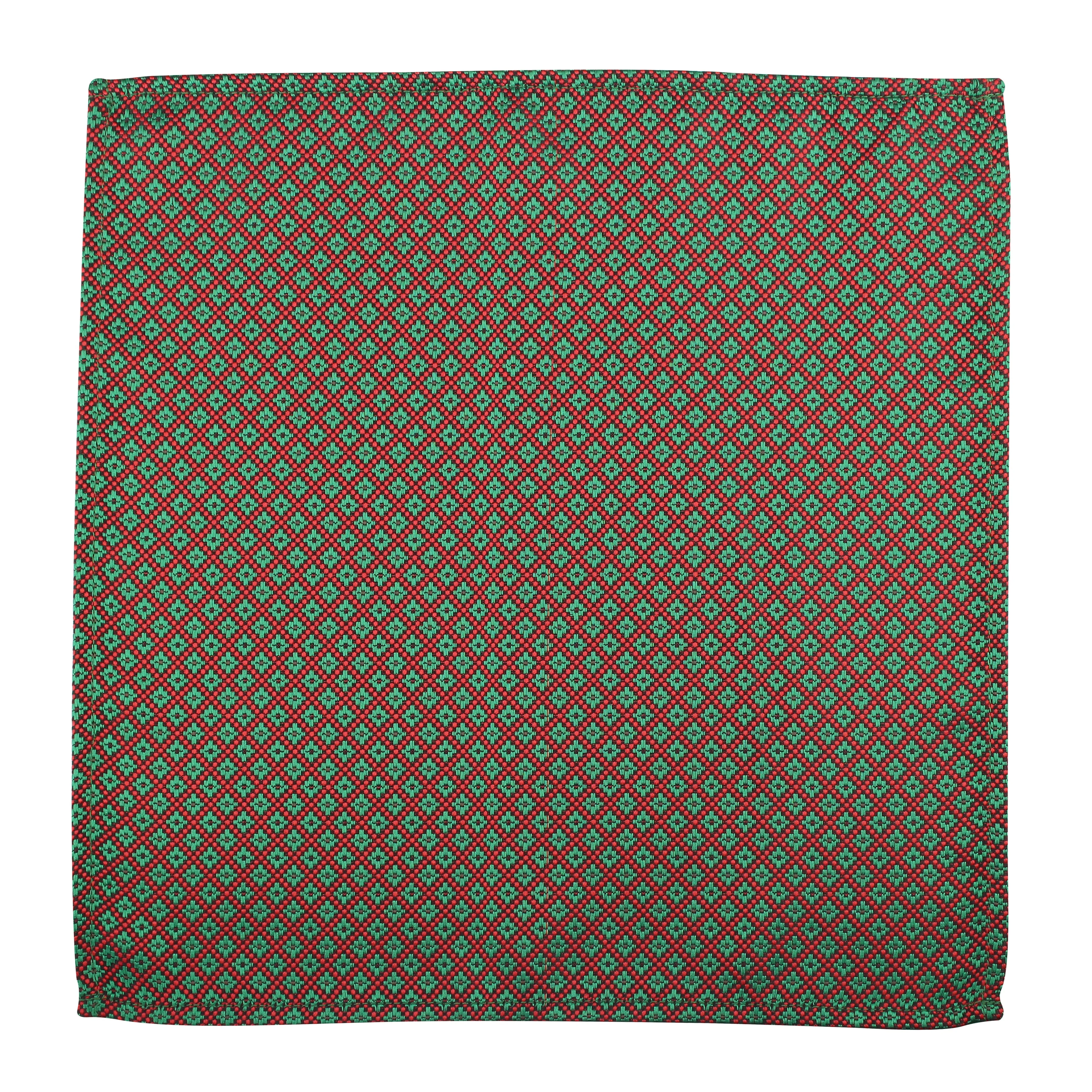 Kovove Green Checkered Pocket Square For Men