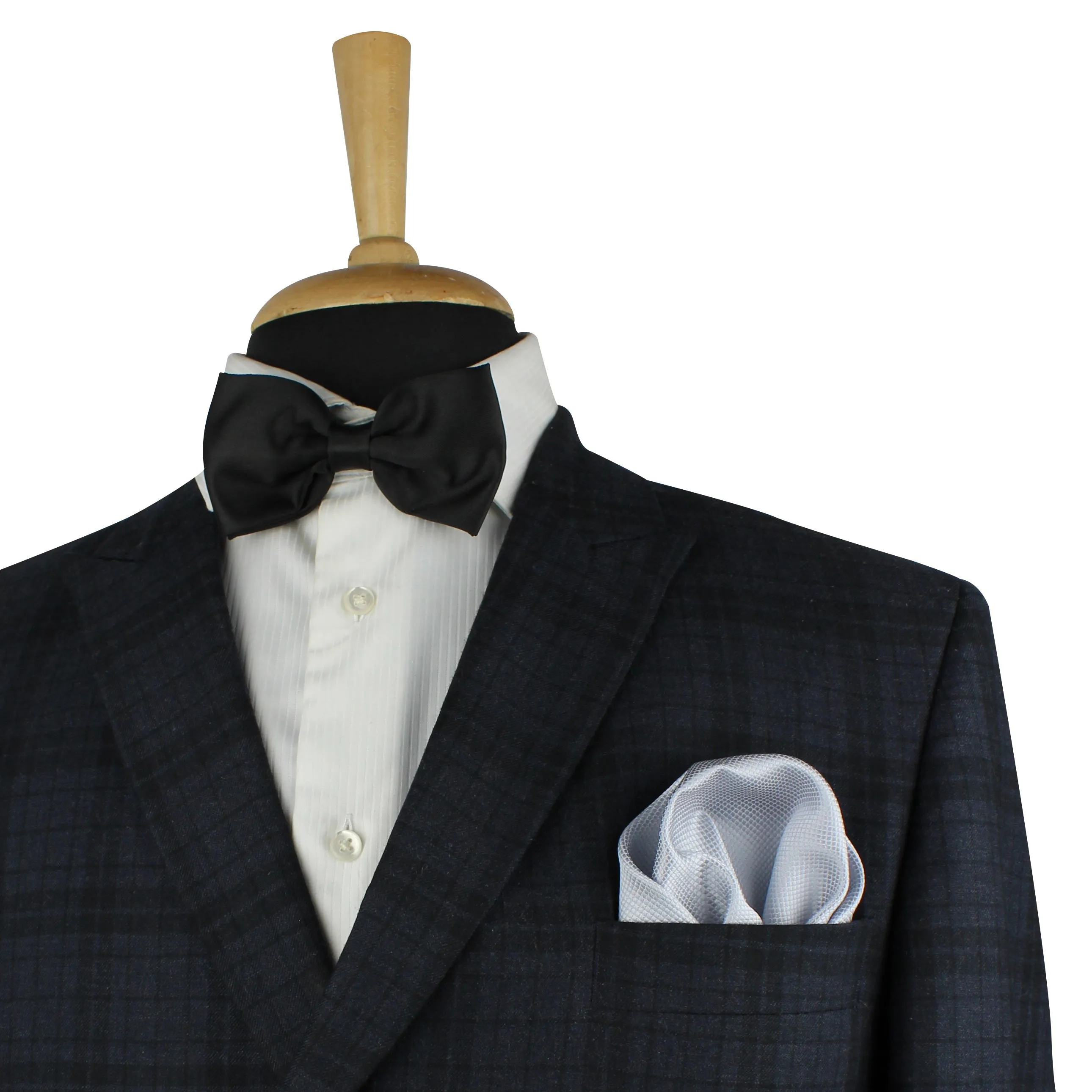 Kovove Grey Checkered Pocket Square For Men