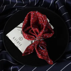 Kovove Maroon Checkered Pocket Square For Men