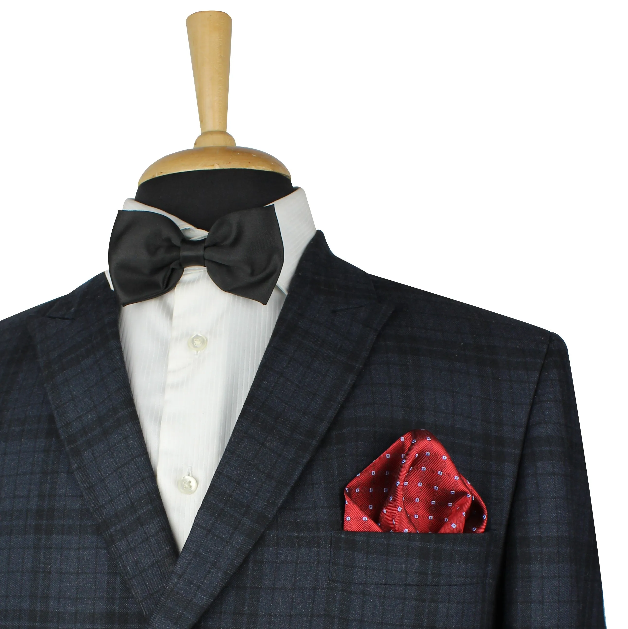 Kovove Maroon Checkered Pocket Square For Men