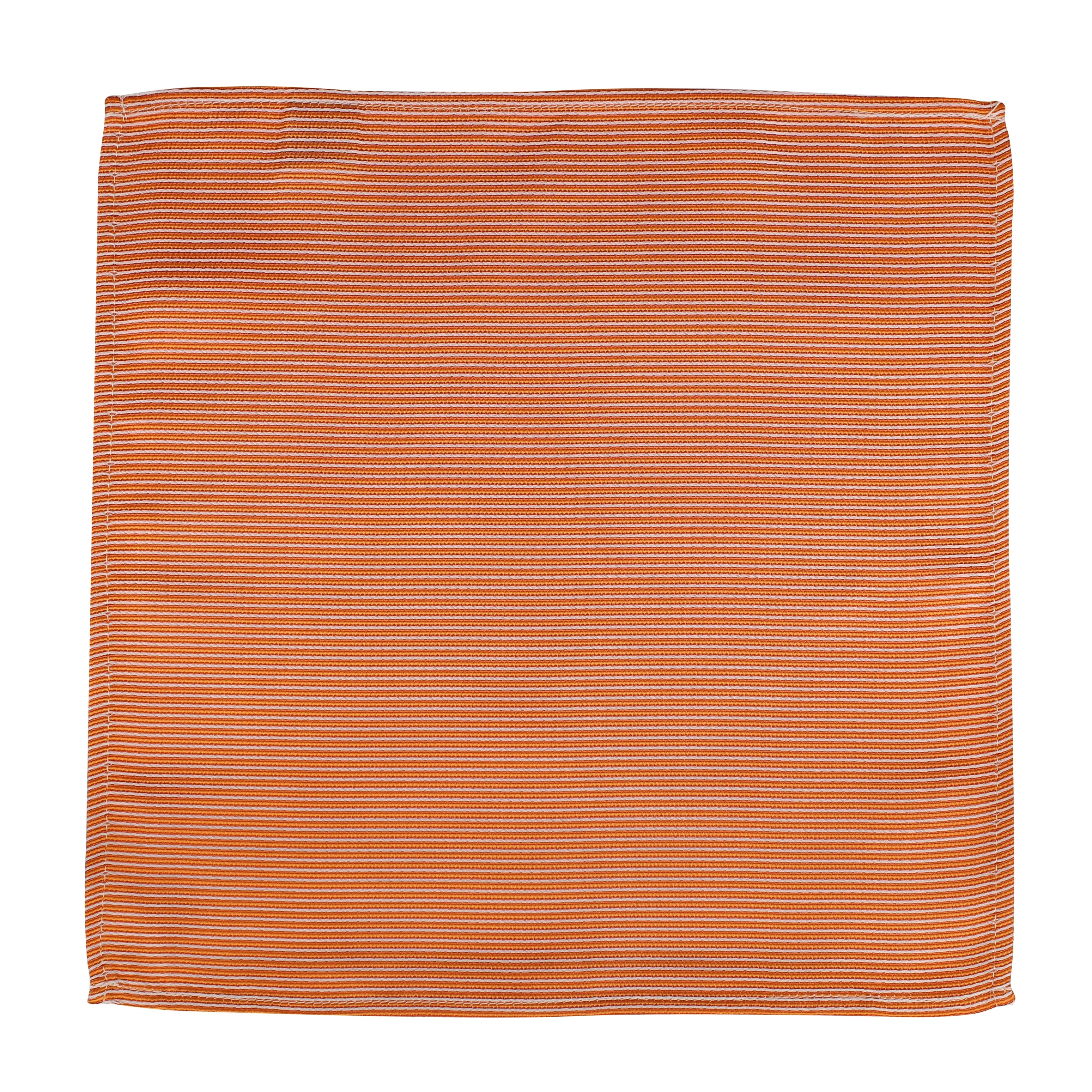 Kovove Orange Striped Pocket Square For Men