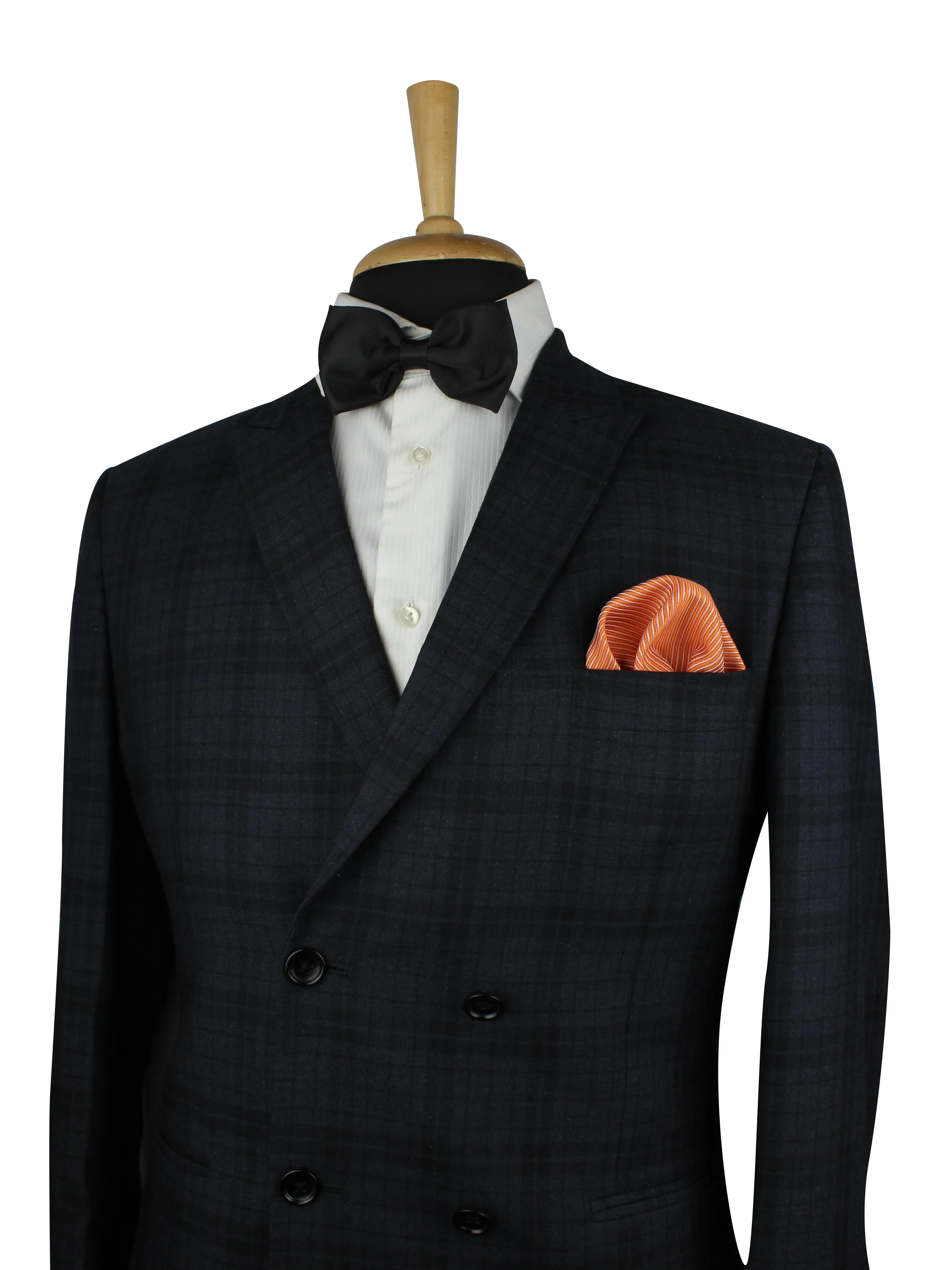 Kovove Orange Striped Pocket Square For Men