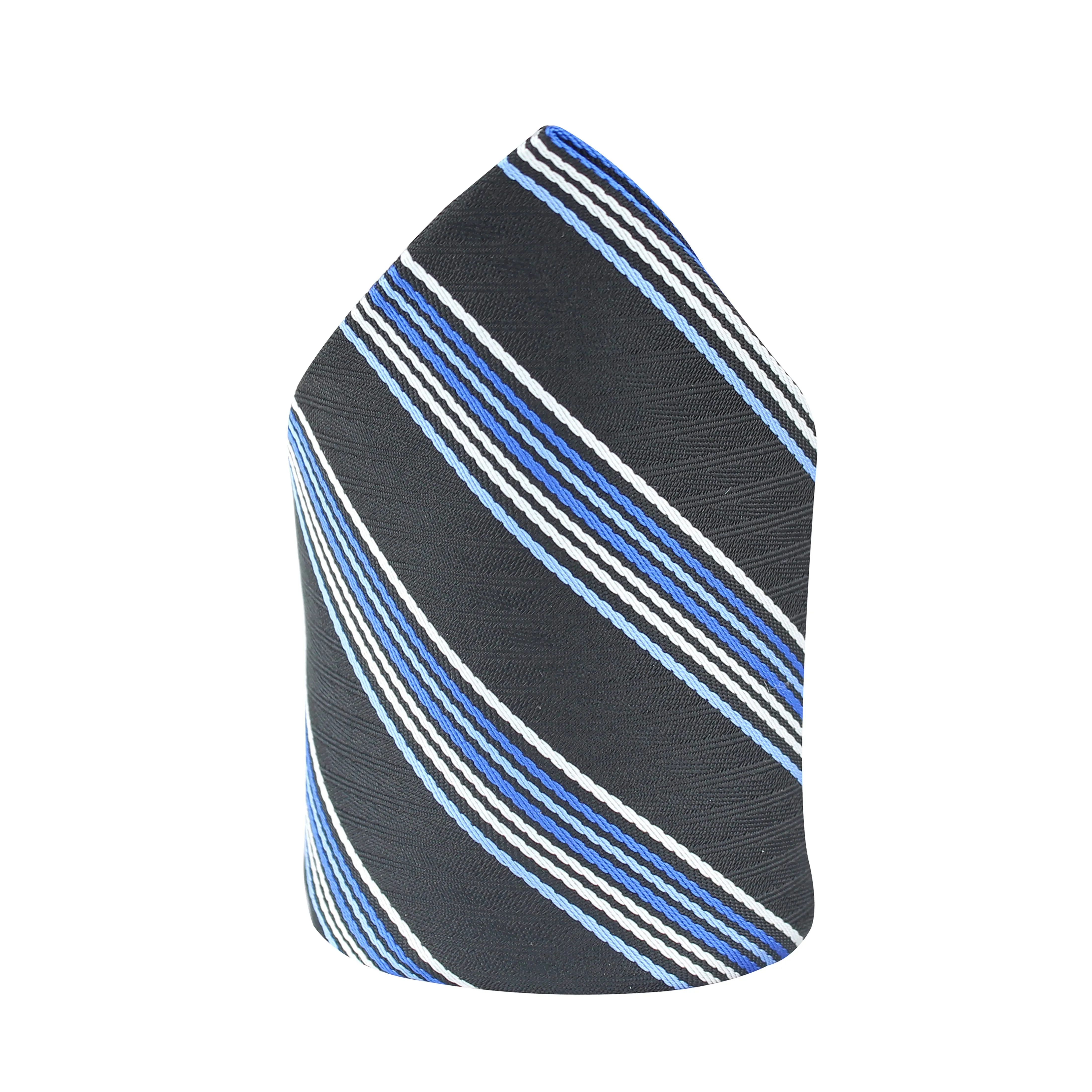 Kovove Pleasing Black Striped Pocket Square For Men