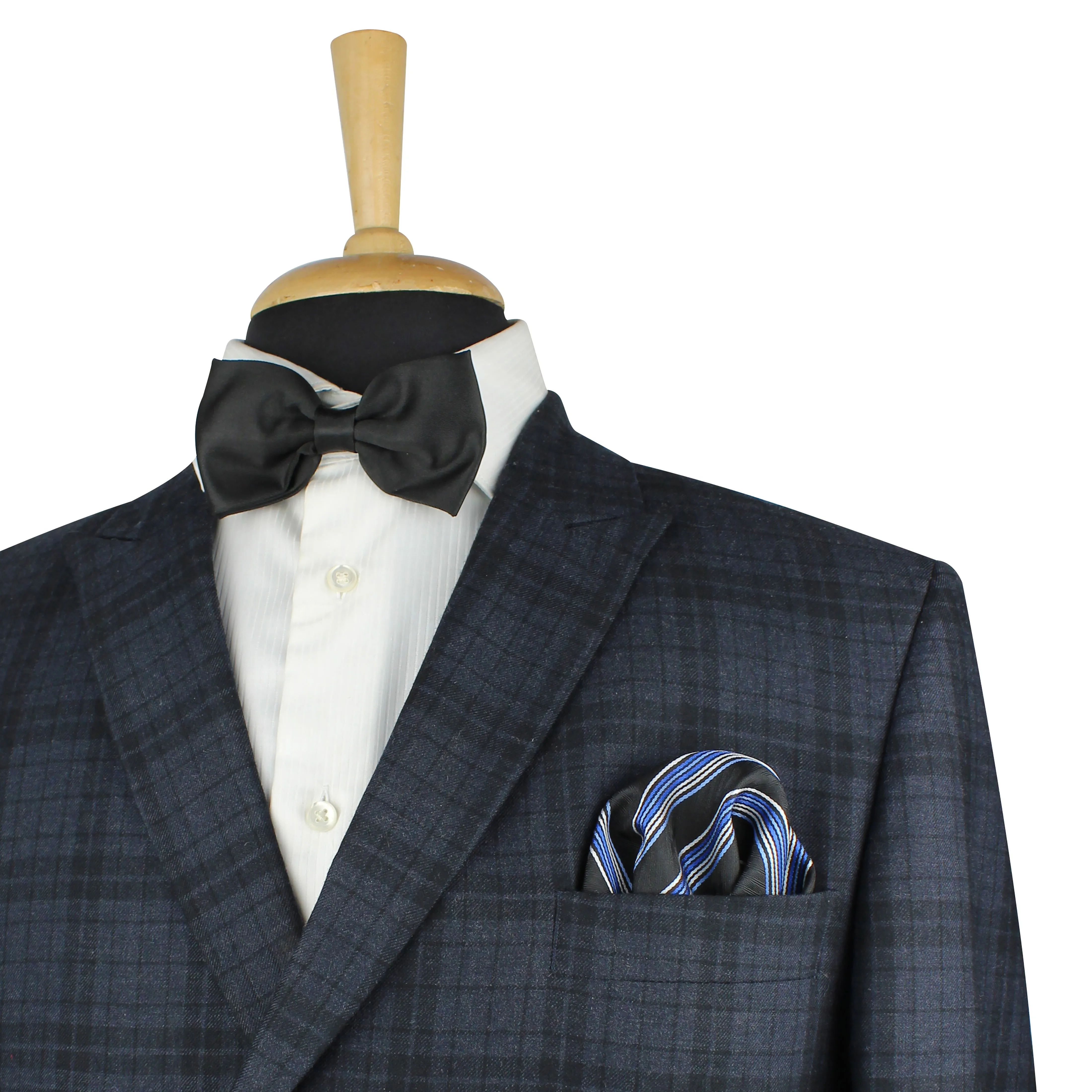 Kovove Pleasing Black Striped Pocket Square For Men