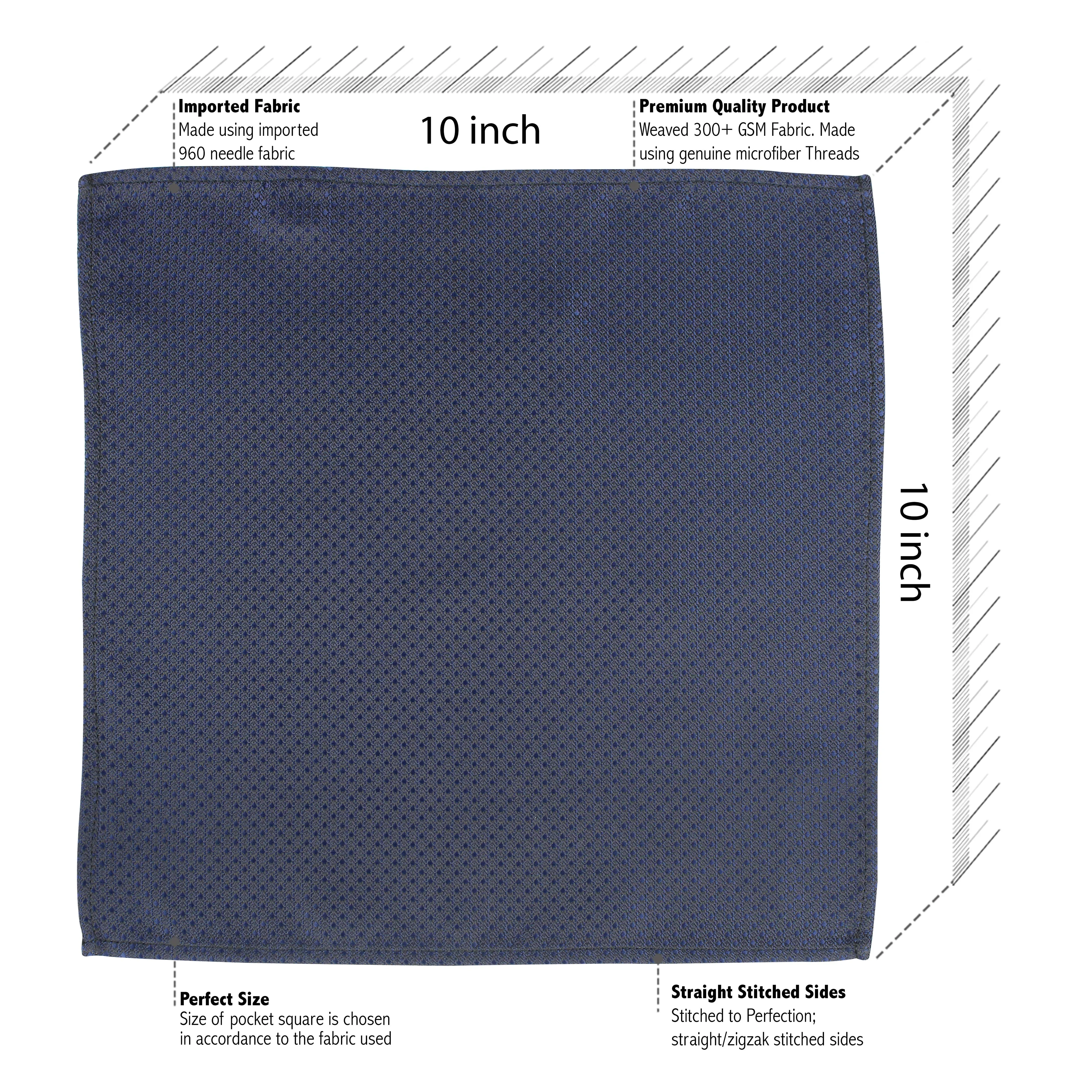 Kovove Pleasing Blue Polka Dot Pocket Square For Men